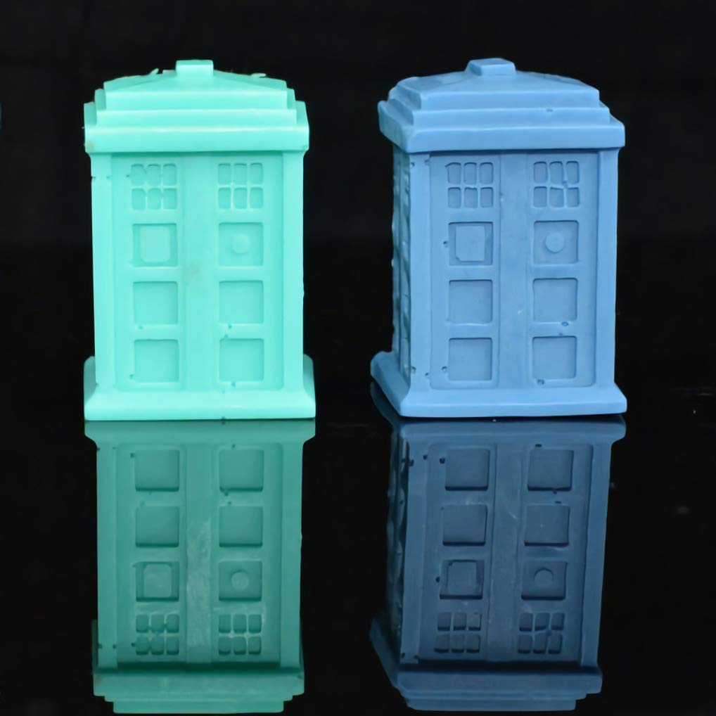 2Pcs Tardis Ice Cube Trays Dr. Who Silicone Ice Mold, Cake Muffin Baking Pan, Jello Chocolate Gelatin Mold Soap Mould