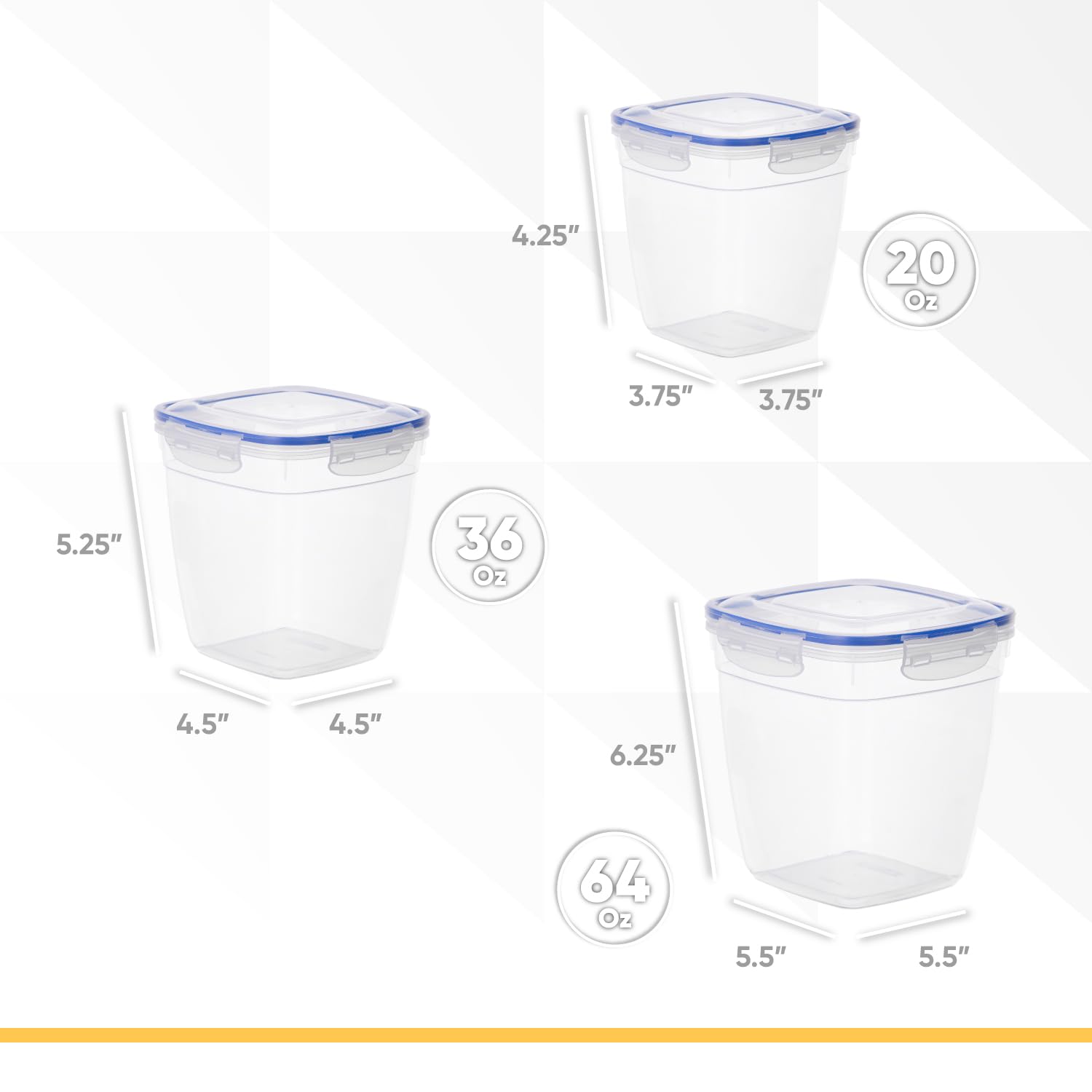 Superio Plastic Food Storage Container Set, Bpa Free, Sealed Containers With Airtight Lids For Pnatry, Cupboard, And Fridge- Mic