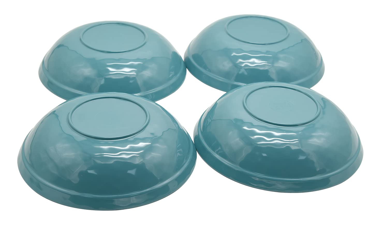 Lok-Osemile Gourmet Art Crackle 9'' Melamine Salad And Pasta Bowls -Aquamarine Blue 45 Ounce Set Of 4