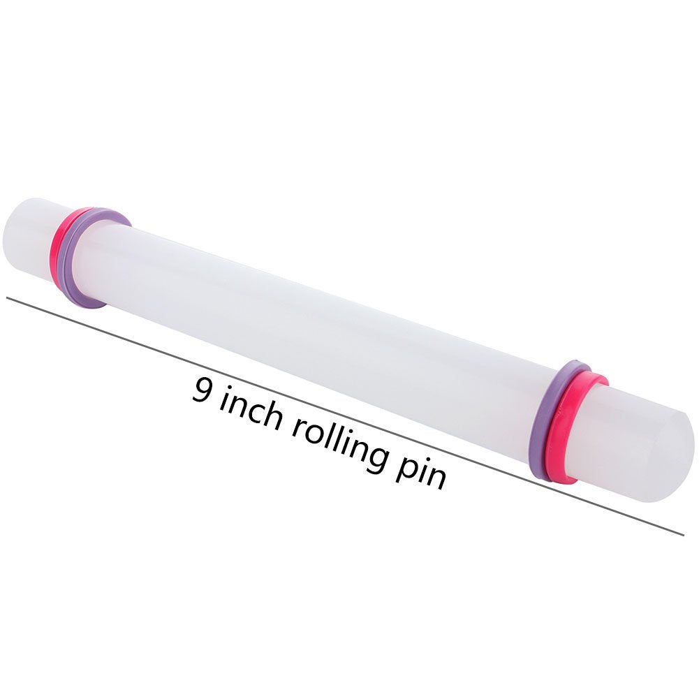 Scivokaval Marshmallow Fondant Cake Decorating Hand Tool 12 Pcs 5 Sets Sugarcraft Gumpaste Icing Smoother Rolling Pin Trimmer Cu