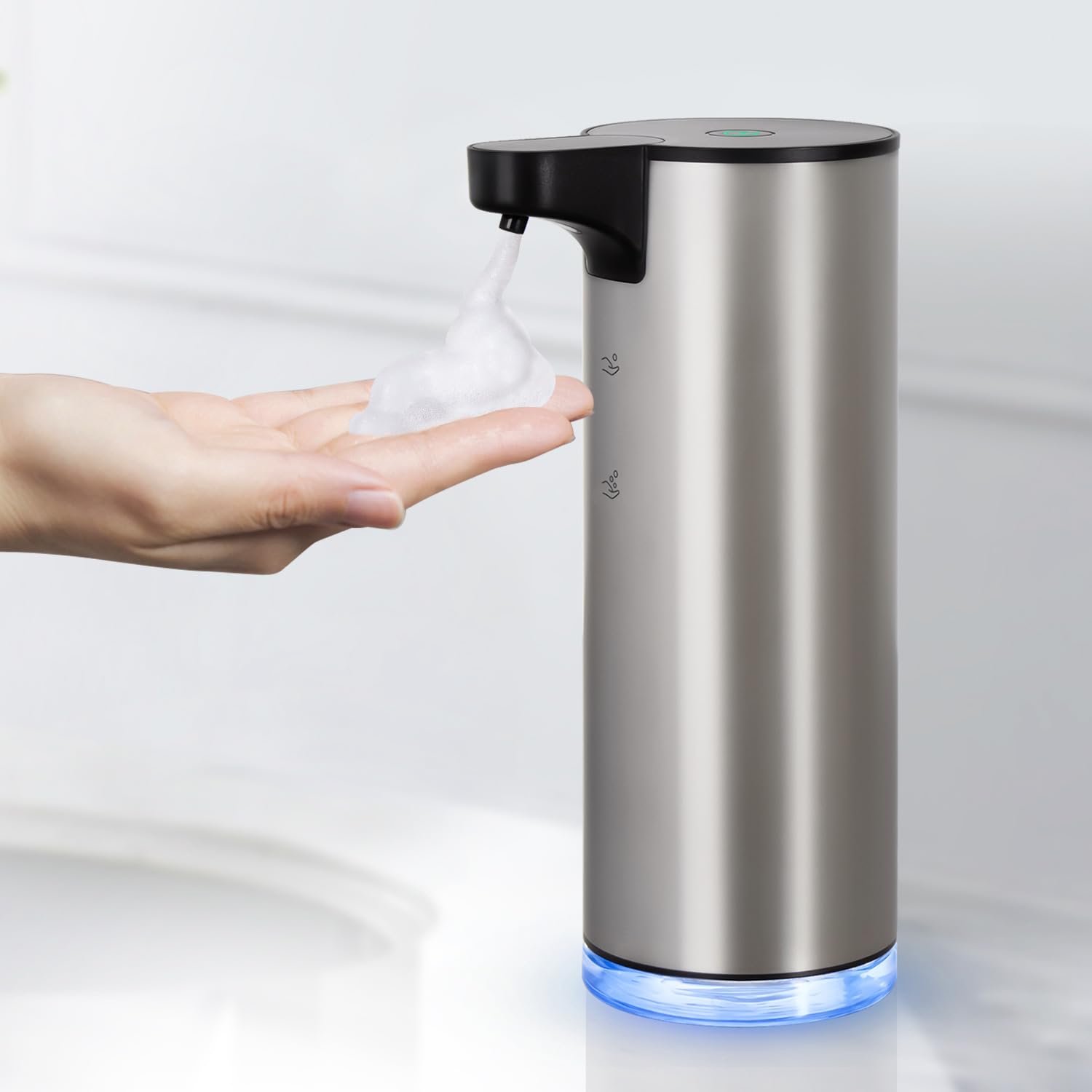 Laopao Soap Dispenser, Rechargeable Automatic Soap Dispenser Stainless Steel Touchless Foaming Soap Dispenser For Bathroom Auto