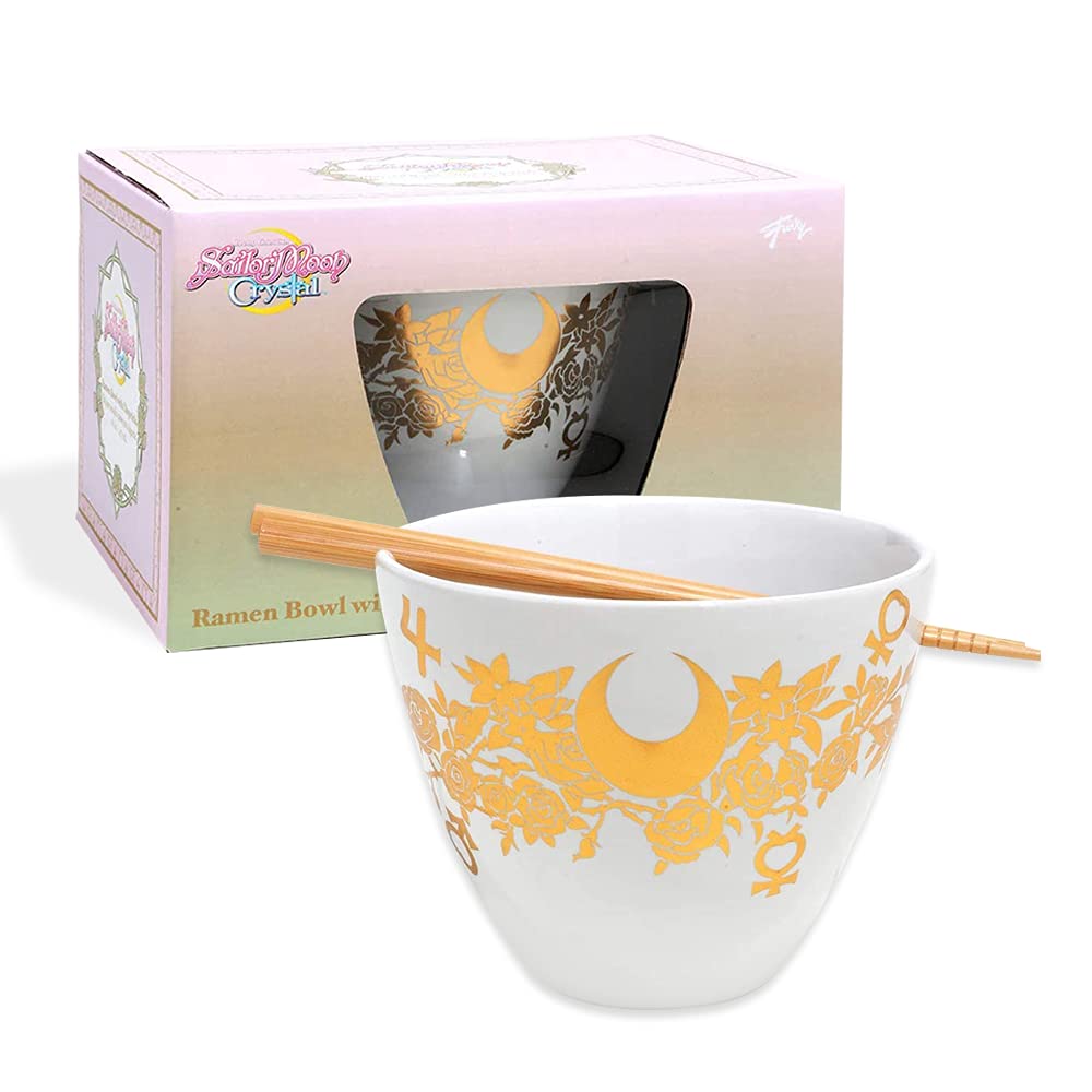 Just Funky Sailor Moon Crystal Foil Printed Ramen Bowl With Chopsticks | 16 Oz Sailor Moon Bowl | Sailor Moon Bowl | Kitchen Dec