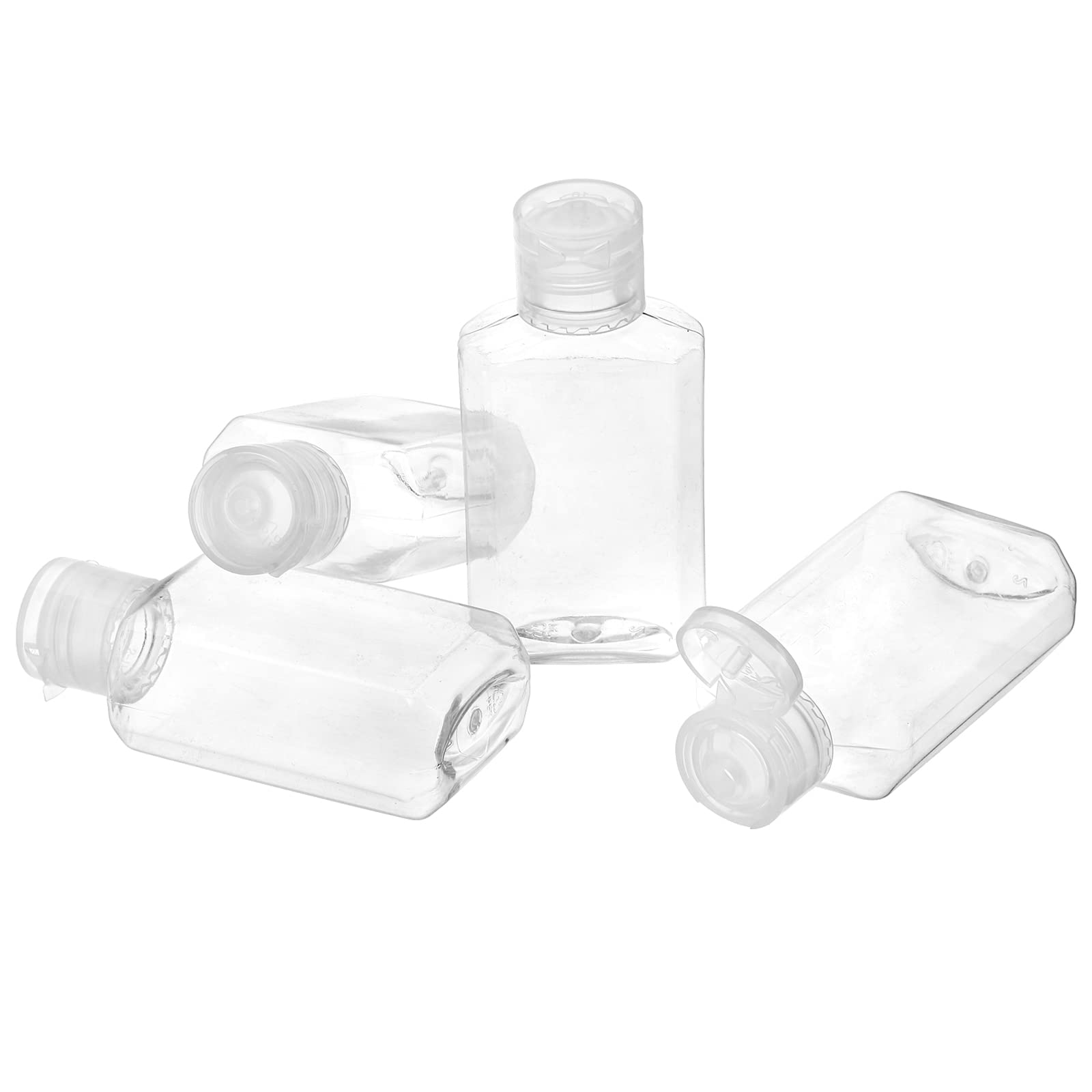 Frcctre 60 Pack 2 Oz Empty Clear Plastic Travel Bottles, Portable Refillable Pet Bottles With Flip Top Caps, Travel Size Contain
