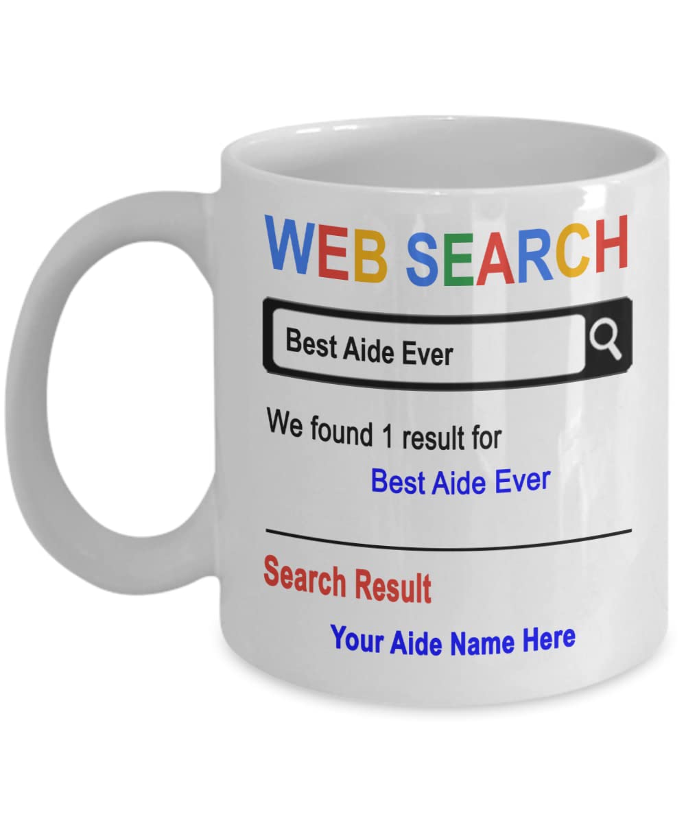 Spreadpassion Personalized Aide Mug, Best Aide Ever, Gift For Aide, Birthday Christmas Basket Gift Idea, Custom Aide Mug