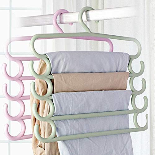 Amro 5 Layer Plastic Hangers For Clothes, Multipurpose MultiLayer Shirts,Wardrobe, Ties, Pants, Space Saving Wardrobe Organize