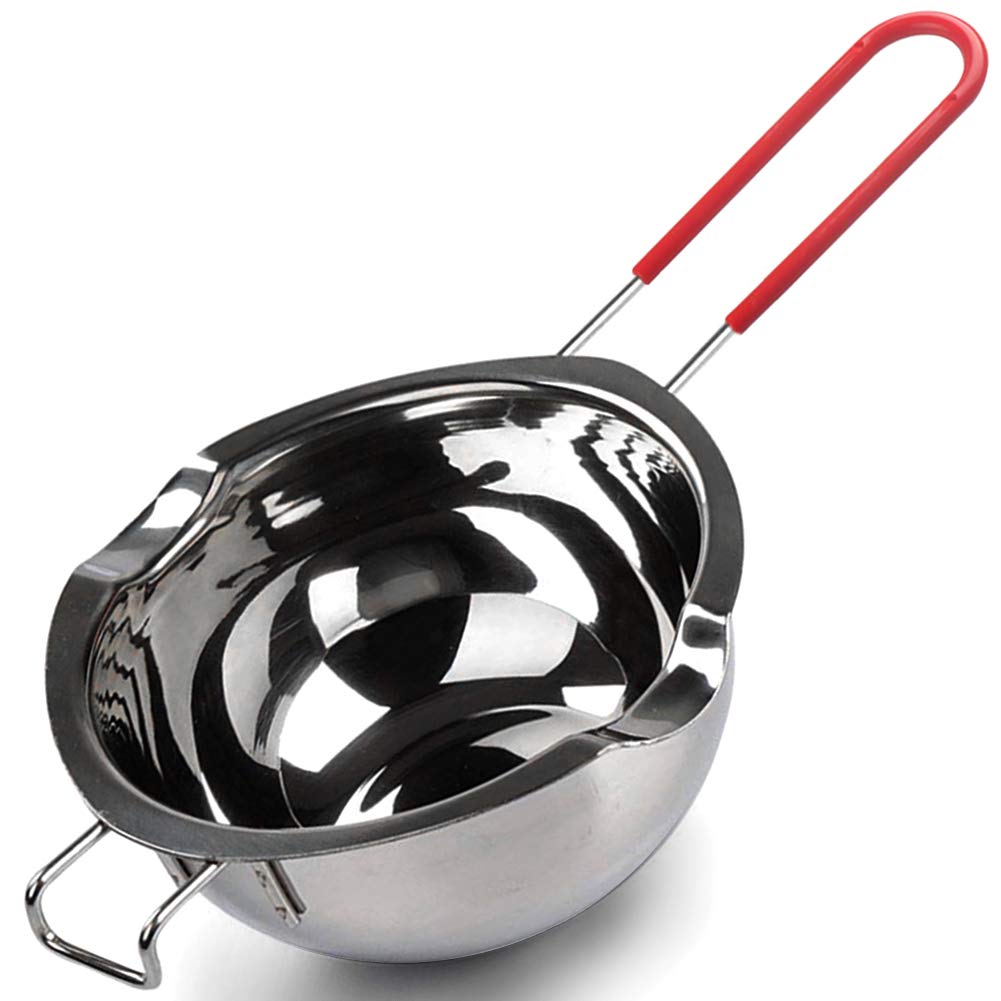 Stainless Steel Double Boiler Pot With Heat Resistant Handle For Melting Chocolate, Candy And Candle Making (18/8 Steel, 20Oz, U