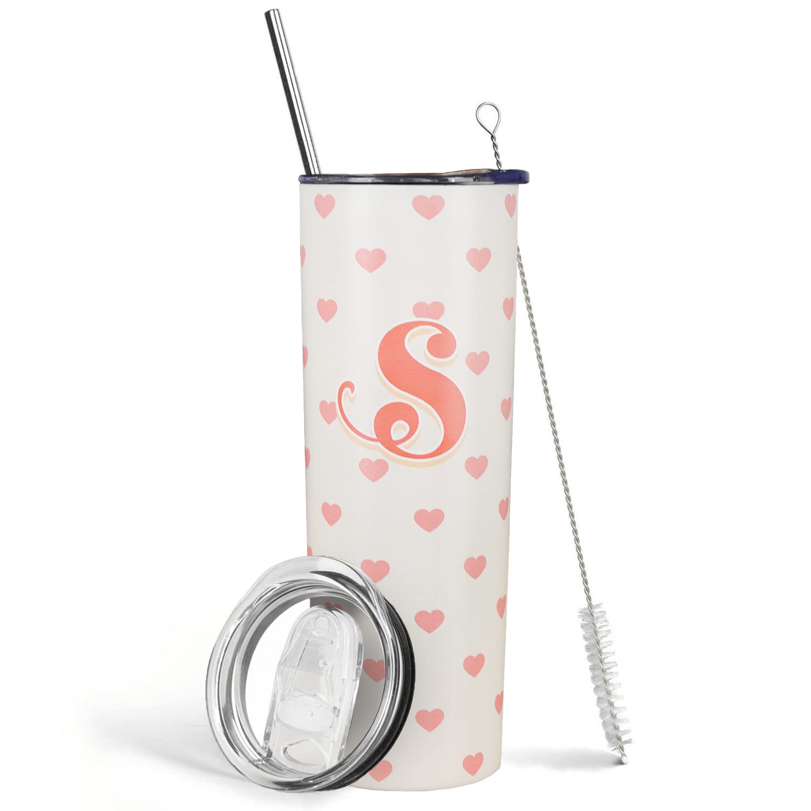 Initial Tumbler,Monogrammed Tumbler-Monogram Letter S-Monogrammed Gifts For Women,Initial Gifts For Women,Birthday Gifts For Wom