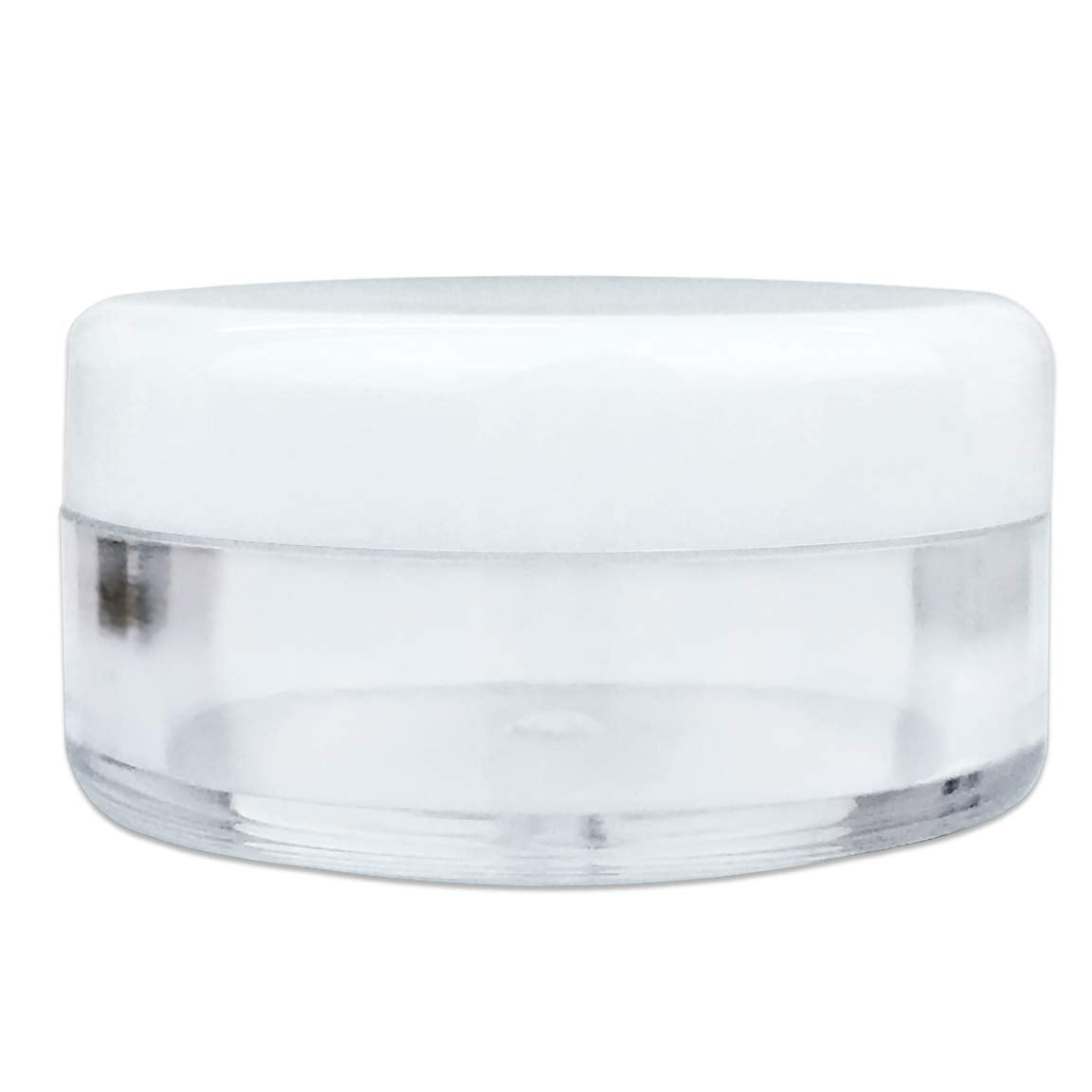 Beauticom (Quantity: 25 Pieces) 5G/5Ml Round Clear Jars With White Lids For Small Jewelry, Holding/Mixing Paints, Art Accessorie