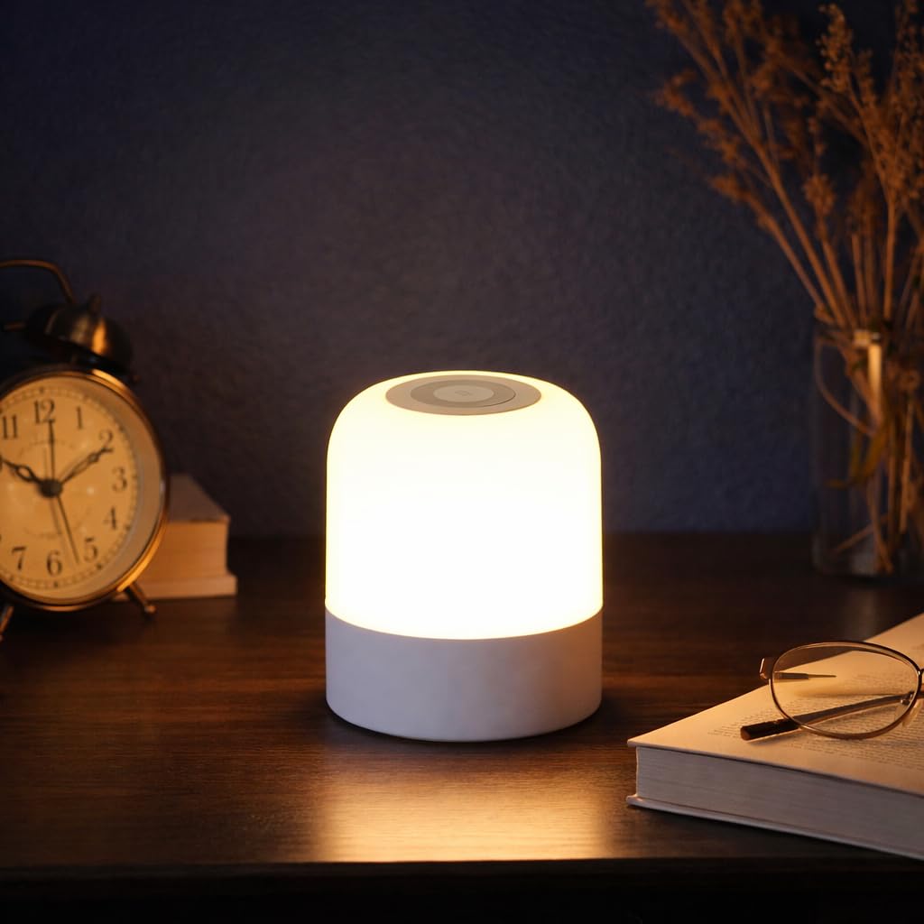 One94Store Oval Shaped Led Table Lamp  Usb Rechargeable Touch Night Light With 3 Modes, Dimmable Brightness By Long Press On Po
