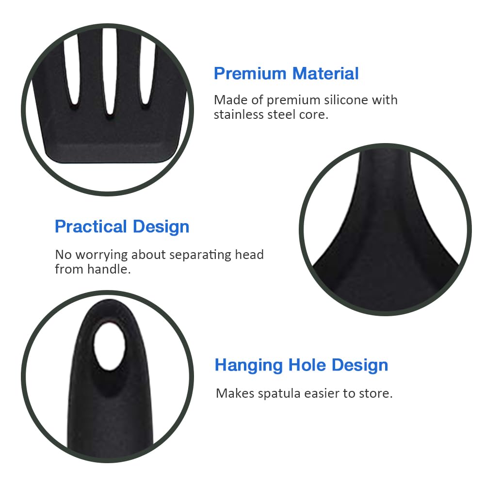Pharamat Silicone Spatula Set Of 4, Silicone Spatula Turner For Kitchen, Silicone Slotted Fish Turner Easy To Clean, Slotted Spa