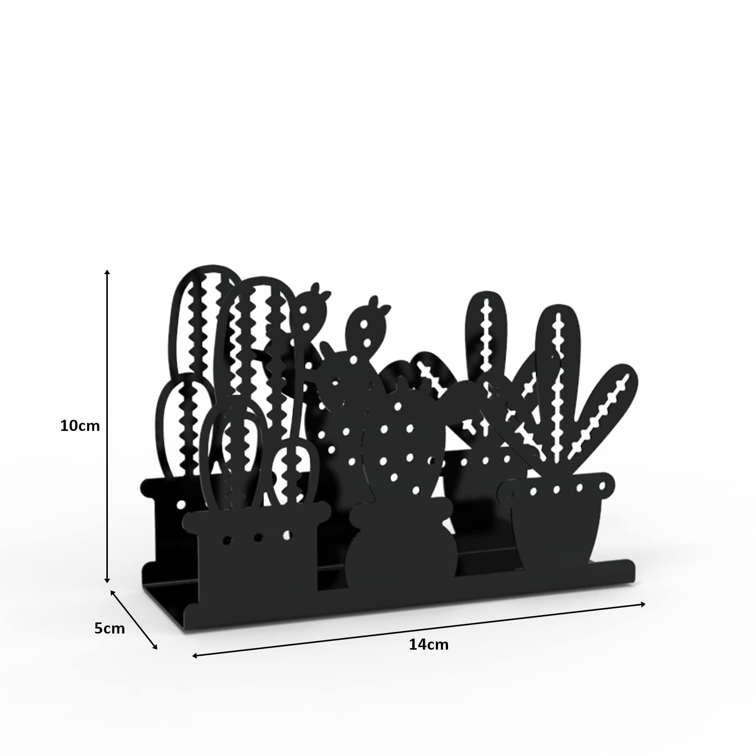 Decorelax Metal Napkin Holder For Home Kitchen Restaurant Picnic - Cactus Design Tabletop Paper Organizer Upright Tissue Dispens
