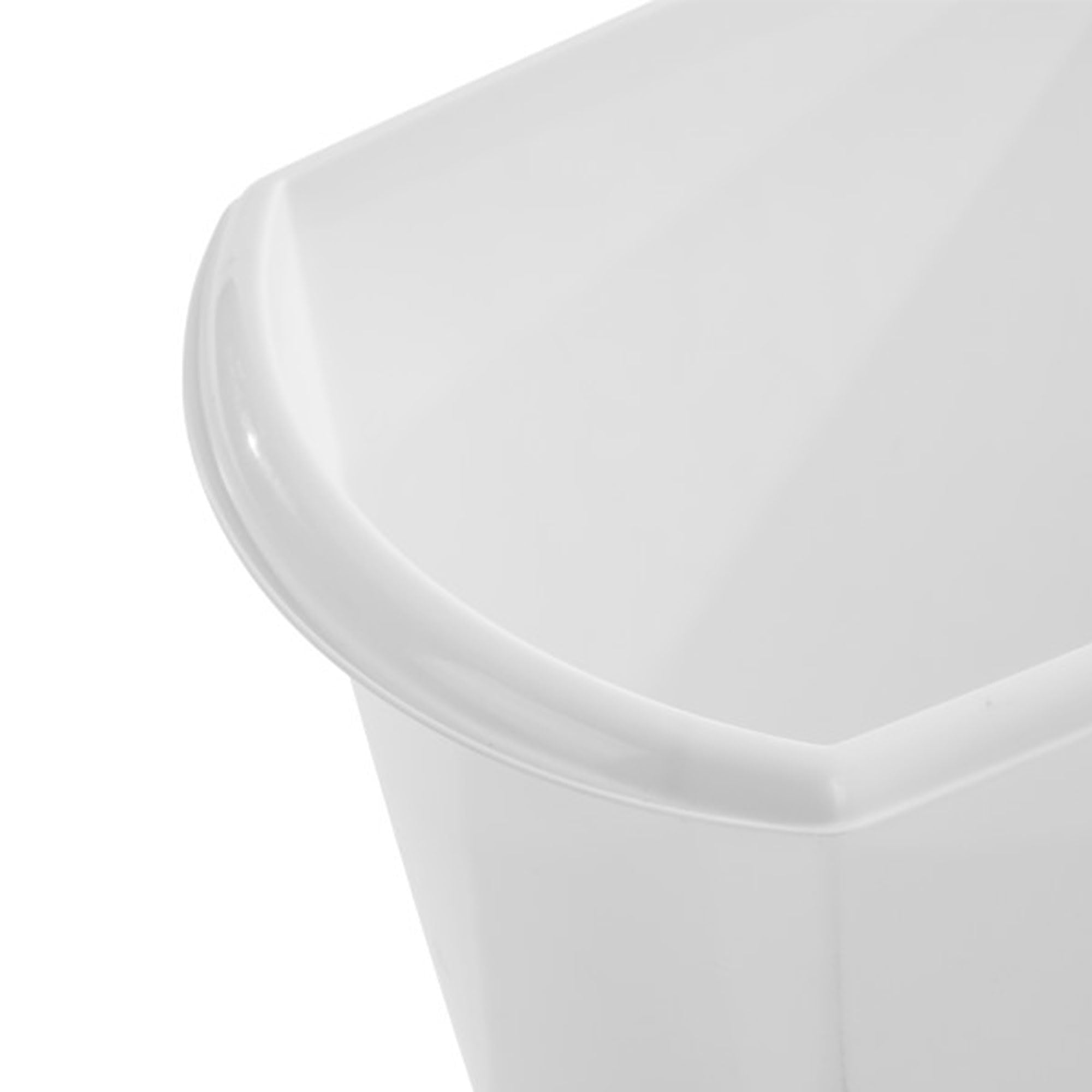 Sterilite 5.5 Gallon Rectangular Wastebasket, Open-Top, Medium Sized Trash Can For The Bathroom, Bedroom, Or Office, White, 6-Pa