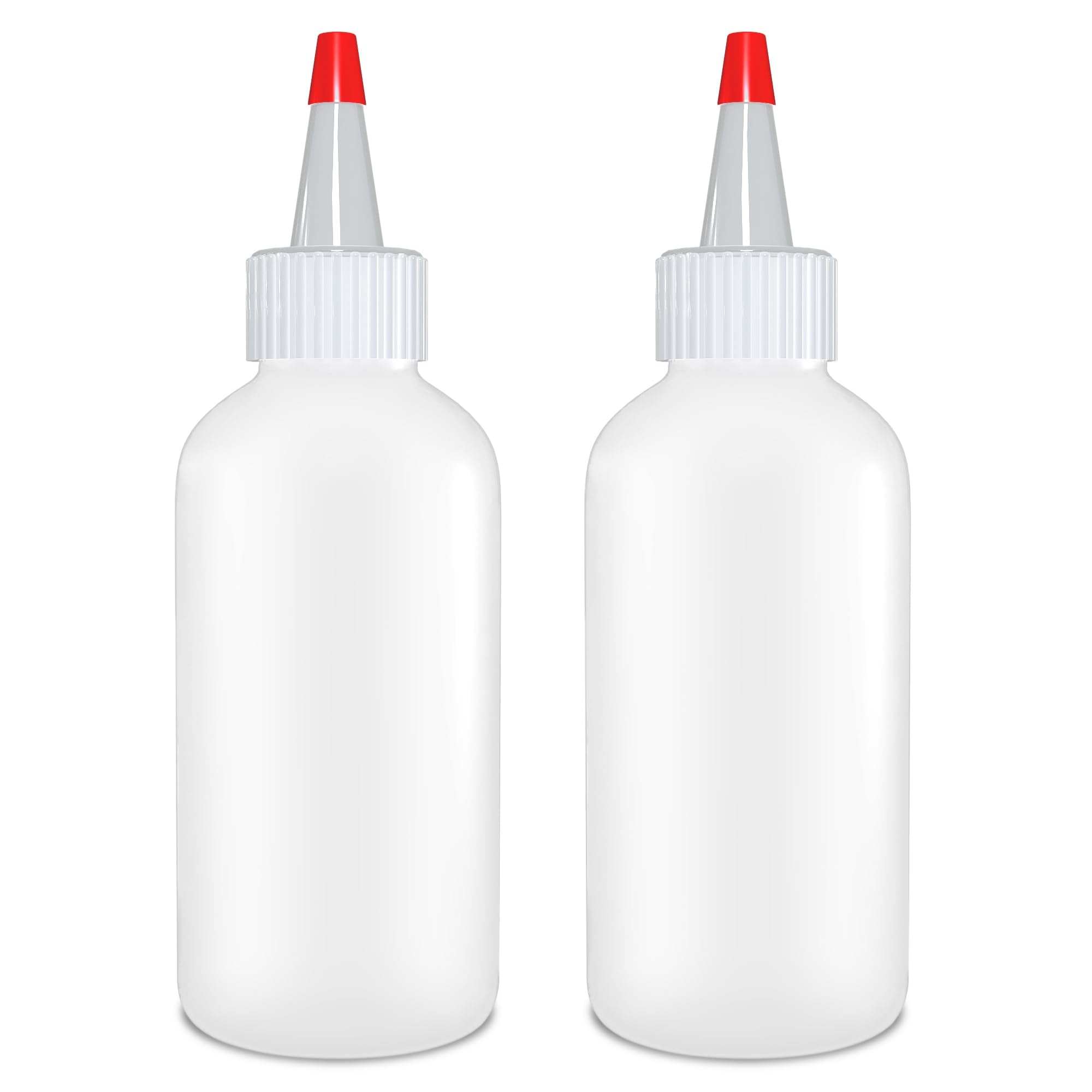Brightfrom Condiment Squeeze Bottles - 4 Oz Squirt Empty Bottles, Red Top Cap, Leak Proof - Great For Ketchup, Mustard, Syrup, S