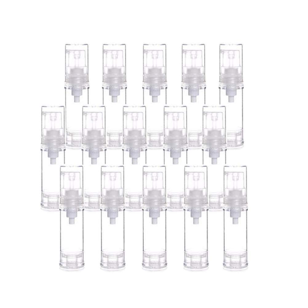 15 Pcs Clear Airless Lotion Pump Bottles Empty Cream Vacuum Bottles Cosmetic Containers Travel Press Pump Bottles For Foundation
