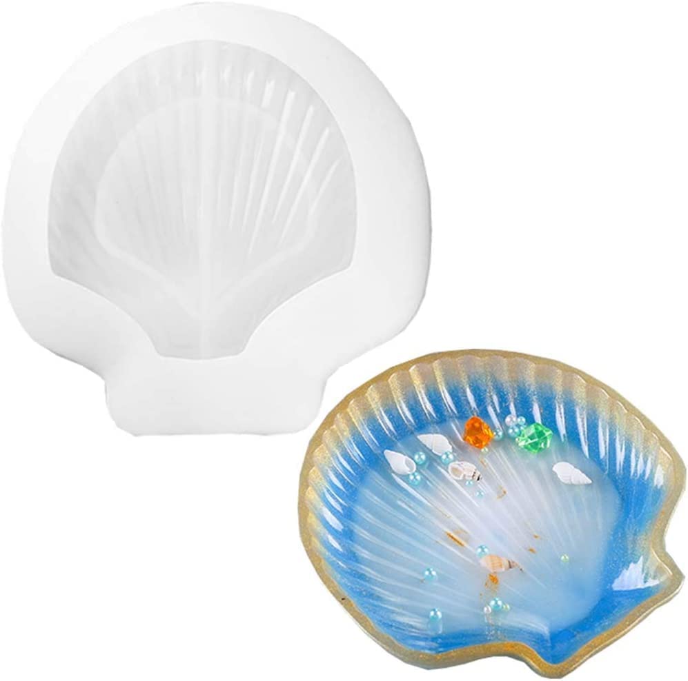 Artool Shell Shape Resin Art Mold Creative Diy Multipurpose Trinket Tray Making Silicone Epoxy Uv Resin Wax Concrete Casting Mou