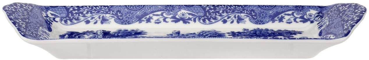 Portmeirion Blue Italian Small Tray | Serving Platter For Tea Sandwiches, Desserts, And Appetizers | Porcelain | Measures 9-Inch
