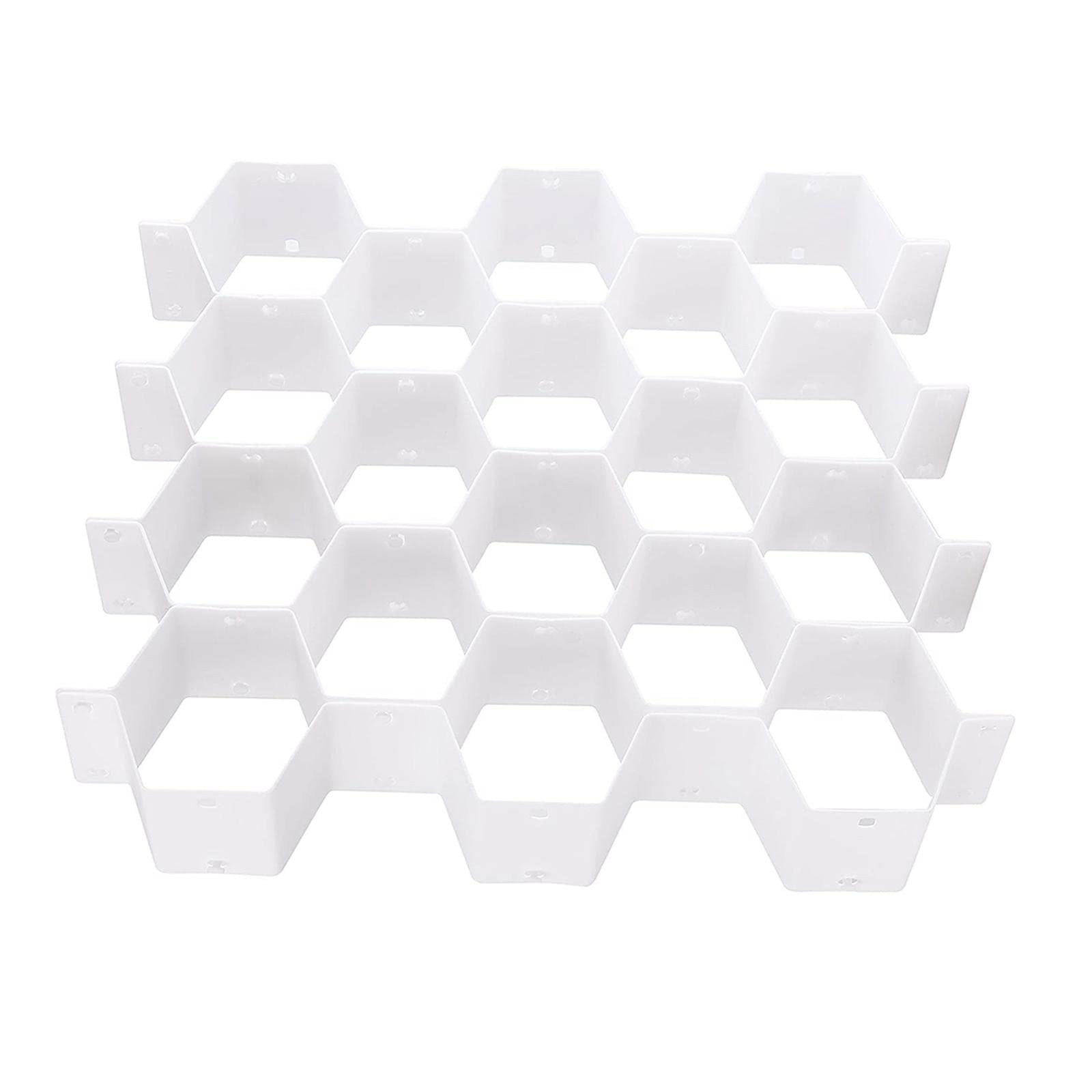 Ujeavette Honeycomb Closet Cabinet Sock Underwear Drawer Divider Organizer White