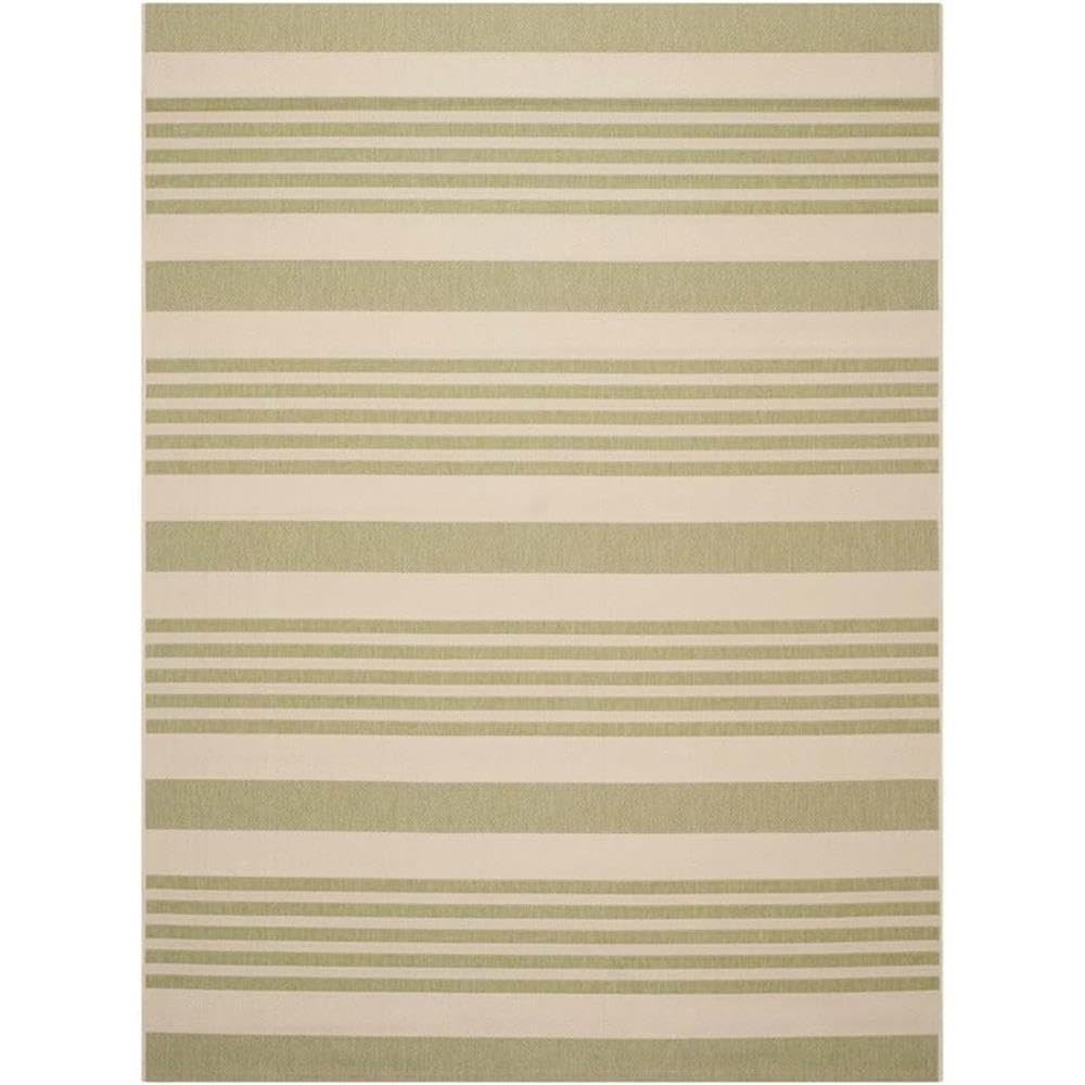 SAFAVIEH Courtyard Collection 8 x 11 Beige/Sweet Pea CY6062 Stripe Indoor/ Outdoor Waterproof Easy-Cleaning Patio Backyard Mud