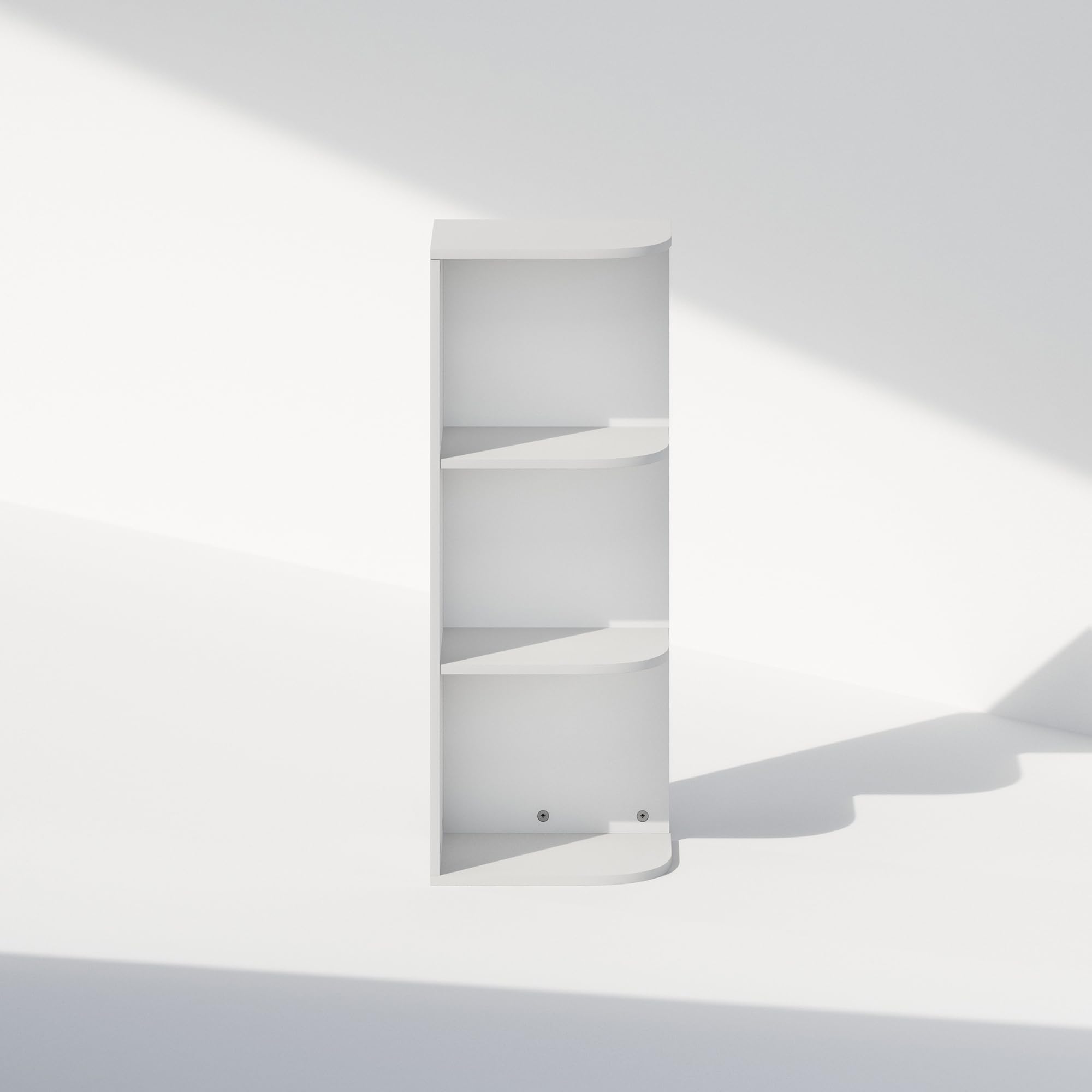 Furinno Reed 3-Tier Space Saving Corner Storage Display Shelf, White