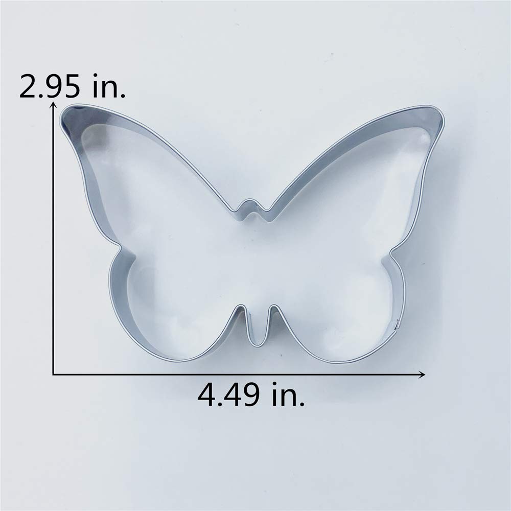 Liliao Spring Butterfly Cookie Cutter - 4.5 X 3 Inches - Stainless Steel