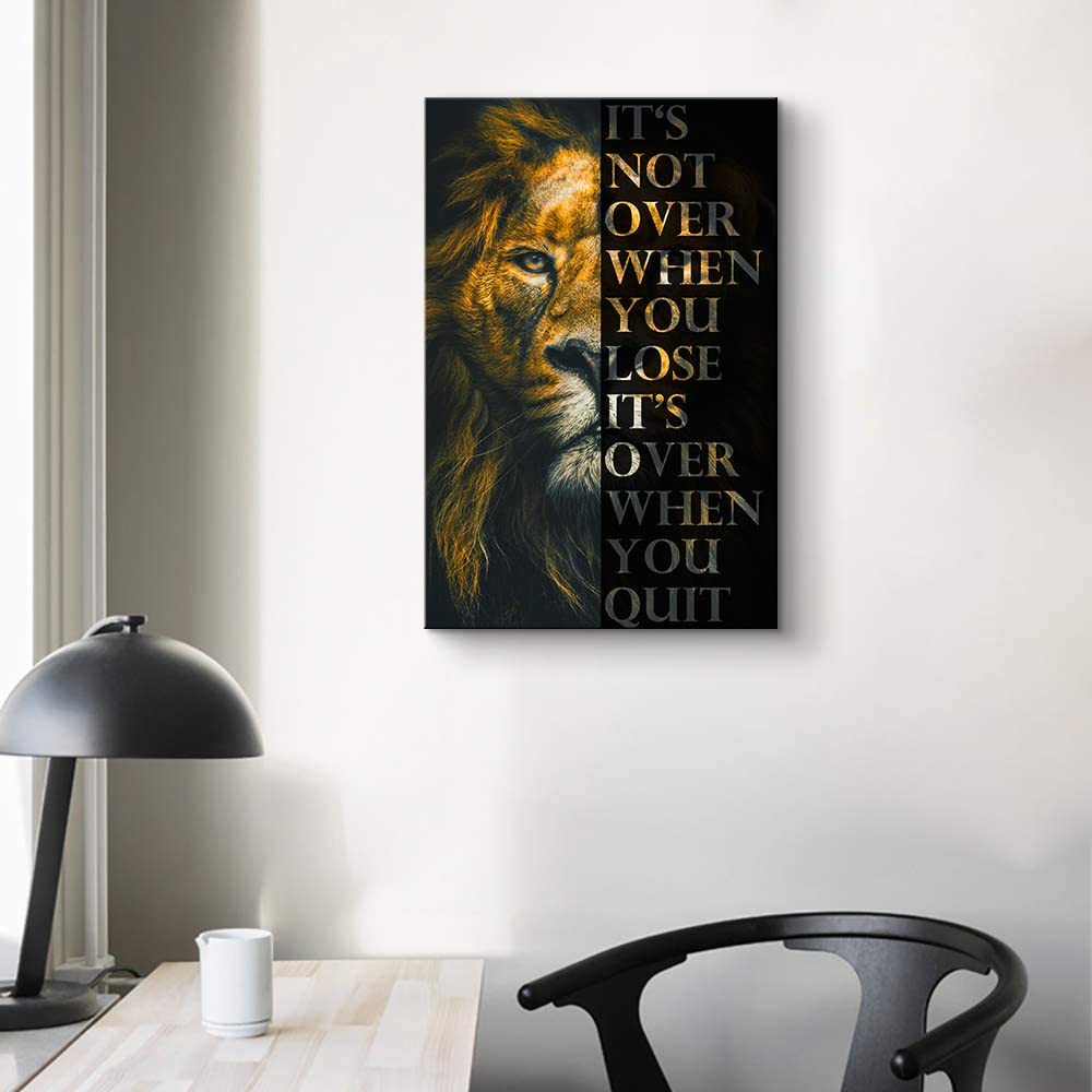 Lion Motivational Wall Art Office Decor For Men Positive Affirmations Wall Decor Inspirational Posters Motivational Quotes Wall