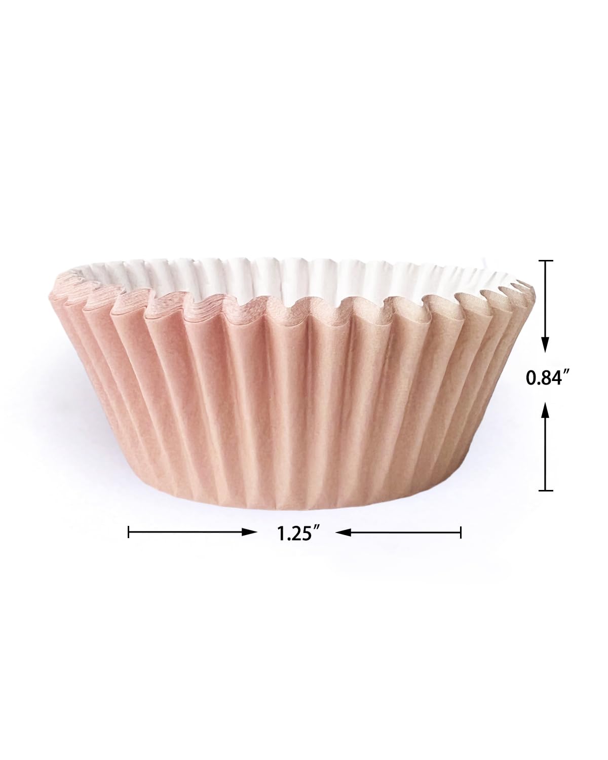 Qiqee 300Pcs Mini Gradient Cupcake Liners Cupcake Cups 6 Designs Coffee Gradient Cupcake Papers Baking Cups Cupcake Wrappers (Sm