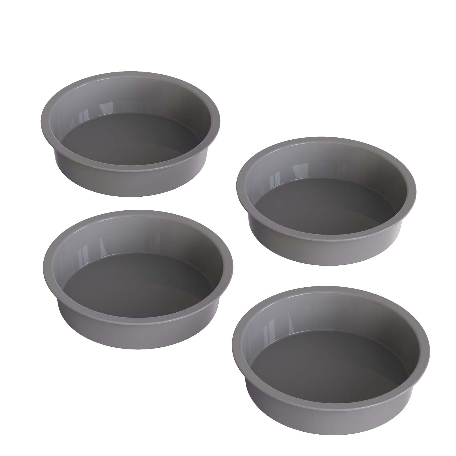 4 Pack Silicone Cake Pans 5 Inch Round, Nonstick Small Cake Mold Set