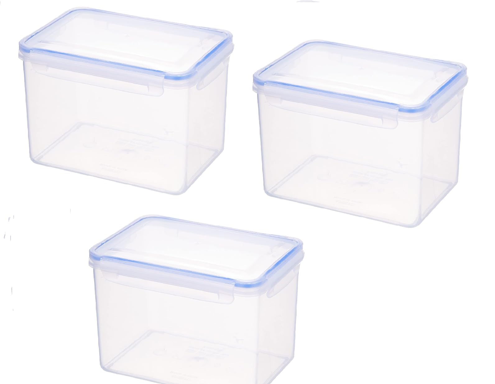 Aristo Lock & Fresh 303 Plastic Storage Container Set Of 33350 Ml, Transparent Clear, Large (Lock&Fresh303)