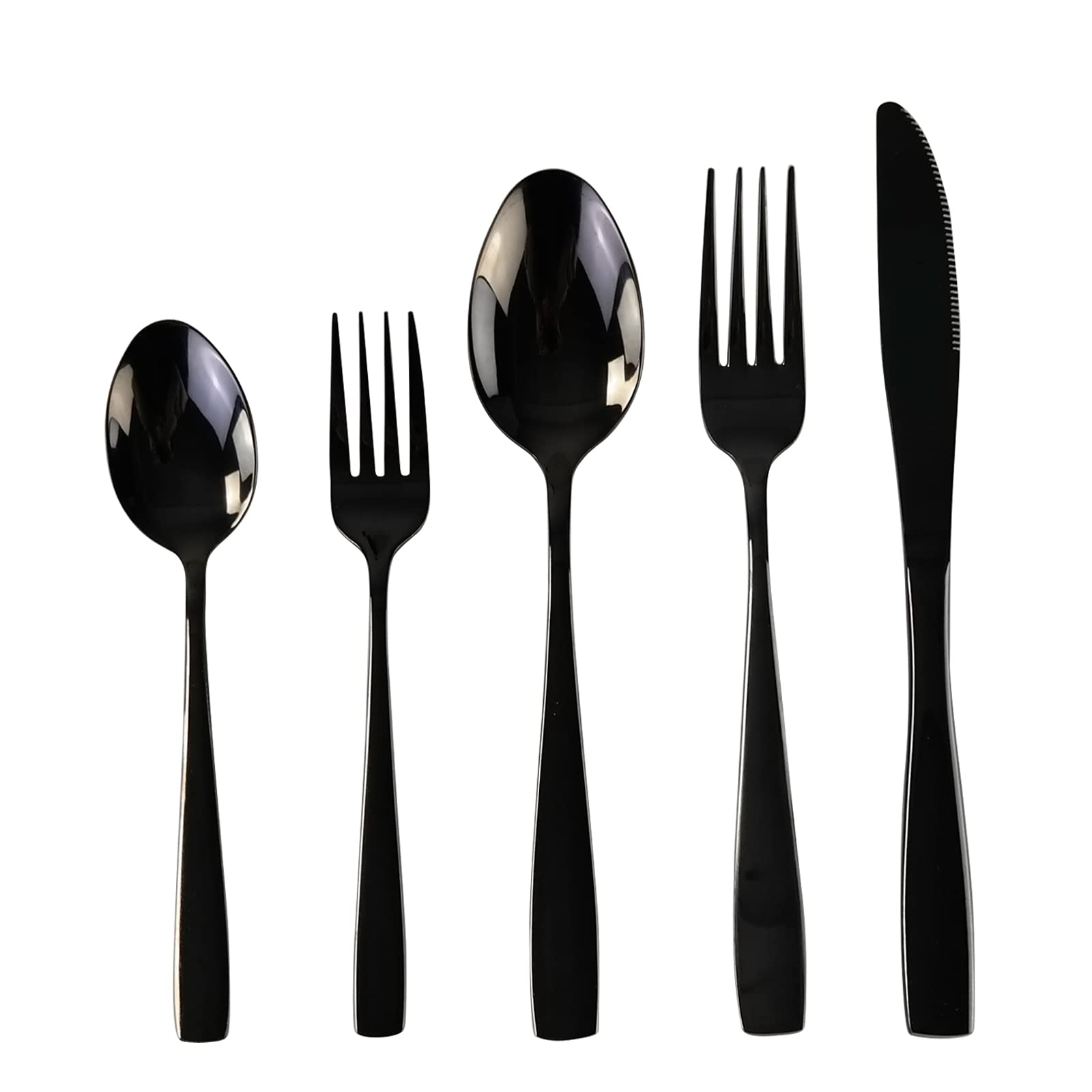 Uumitty Black Flatware Set, 60-Piece Stainless Steel Silverware Cutlery Set For 12