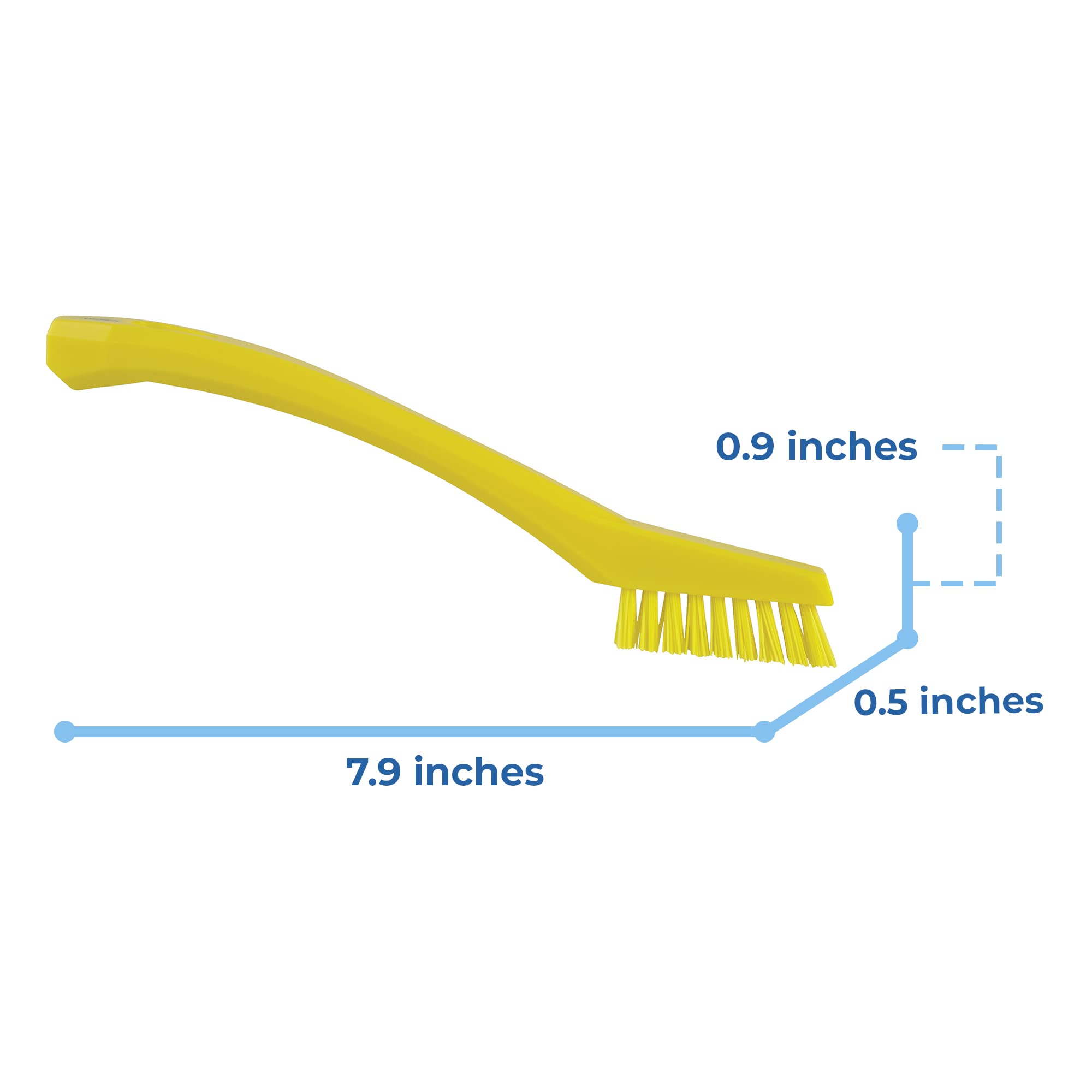 Vikan - 44016 Detail Brush  Multifunctional  Slip-Resistant cleaning Tool  Extra Stiff Polypropylene & Polyester Bristle  8 Inch  Yellow