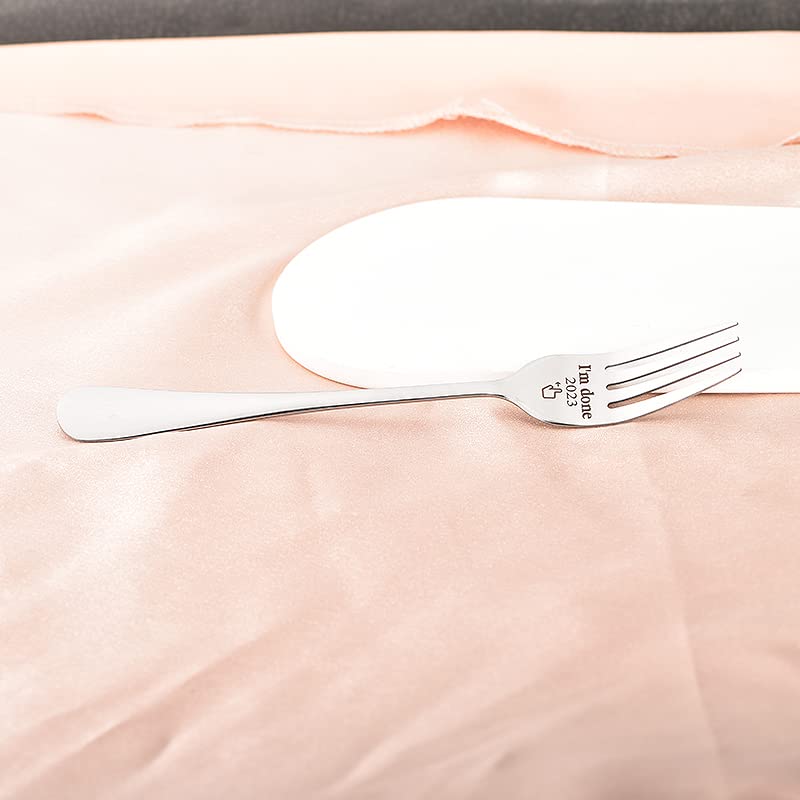 Retirement Gifts Fork For Women Men I'M Done 2023 Forks For Coworkers Boss Colleague Christmas Birthday Gift For Dad Sister Funn
