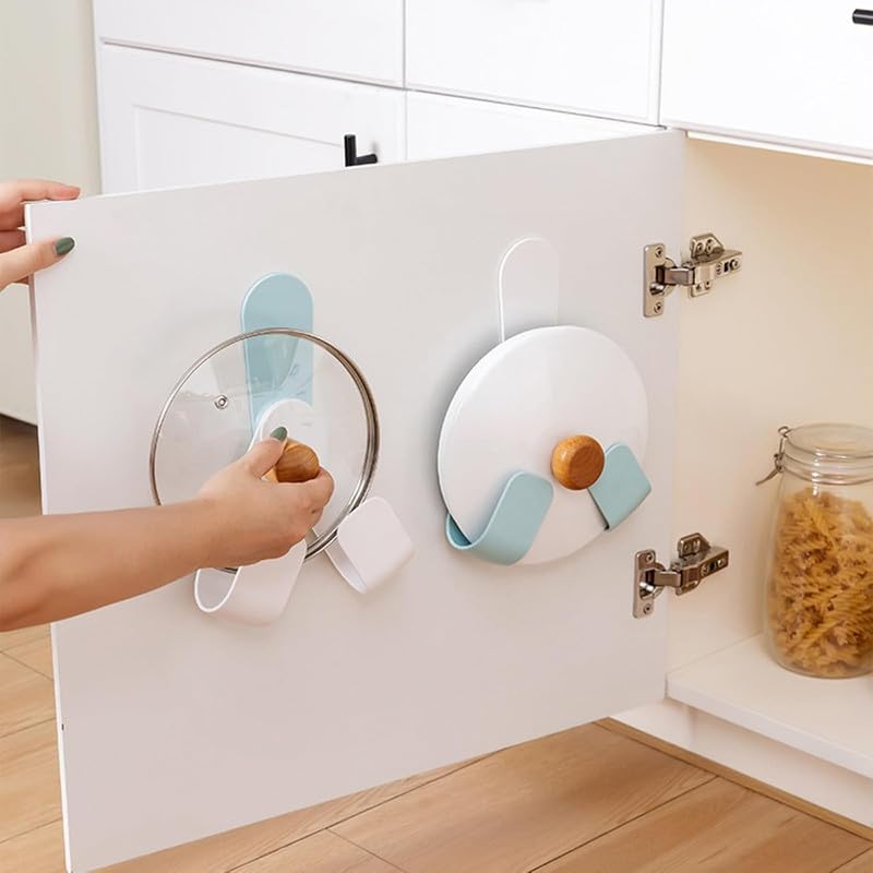 Lasale Multipurpose Adjustable Plastic Folding Storage Rotating Pot Lid Organizer Hook Cabinet Door Pan Lid Organizer
