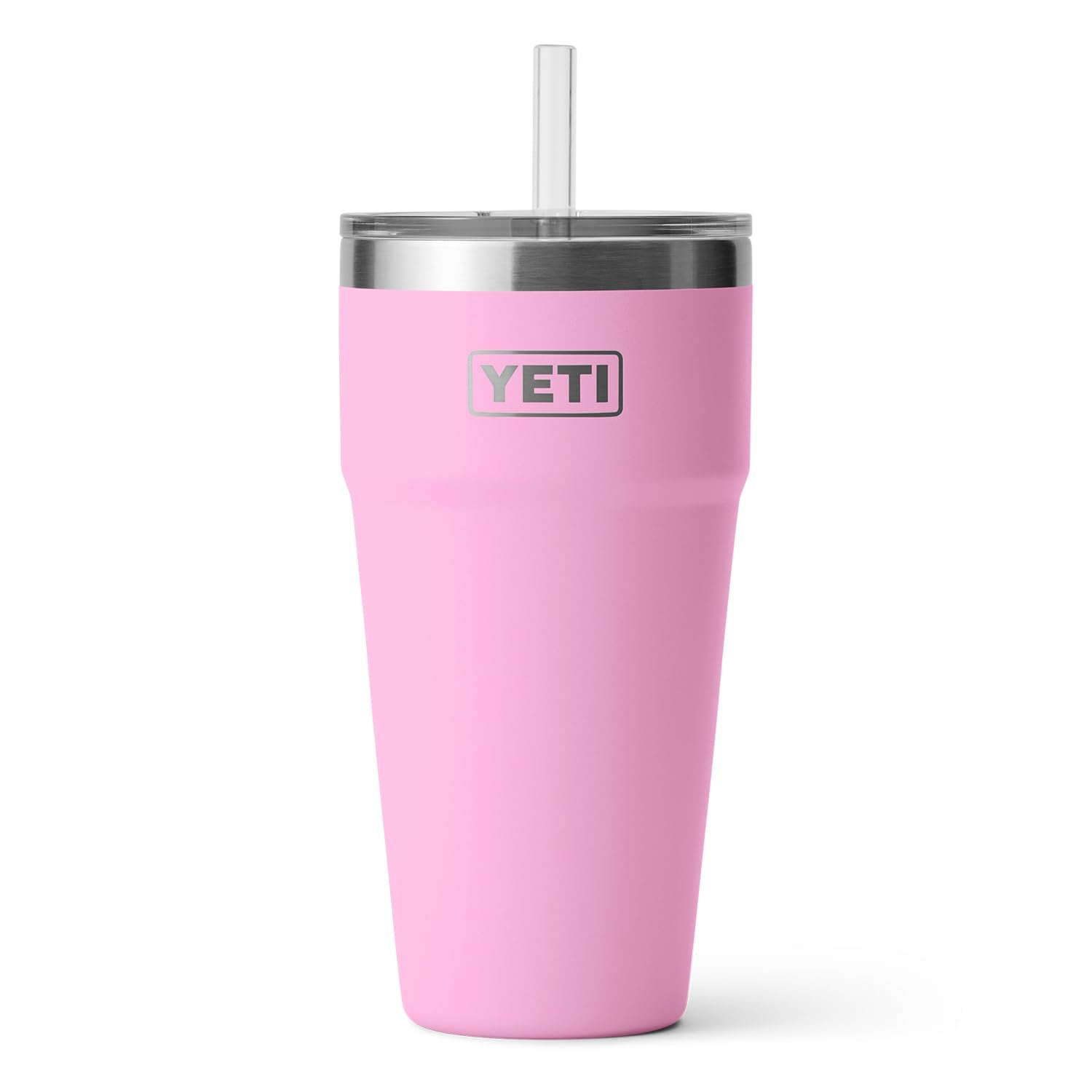 Yeti Rambler 26 Oz Straw Cup, Vacuum Insulated, Stainless Steel With Straw Lid, Power Pink
