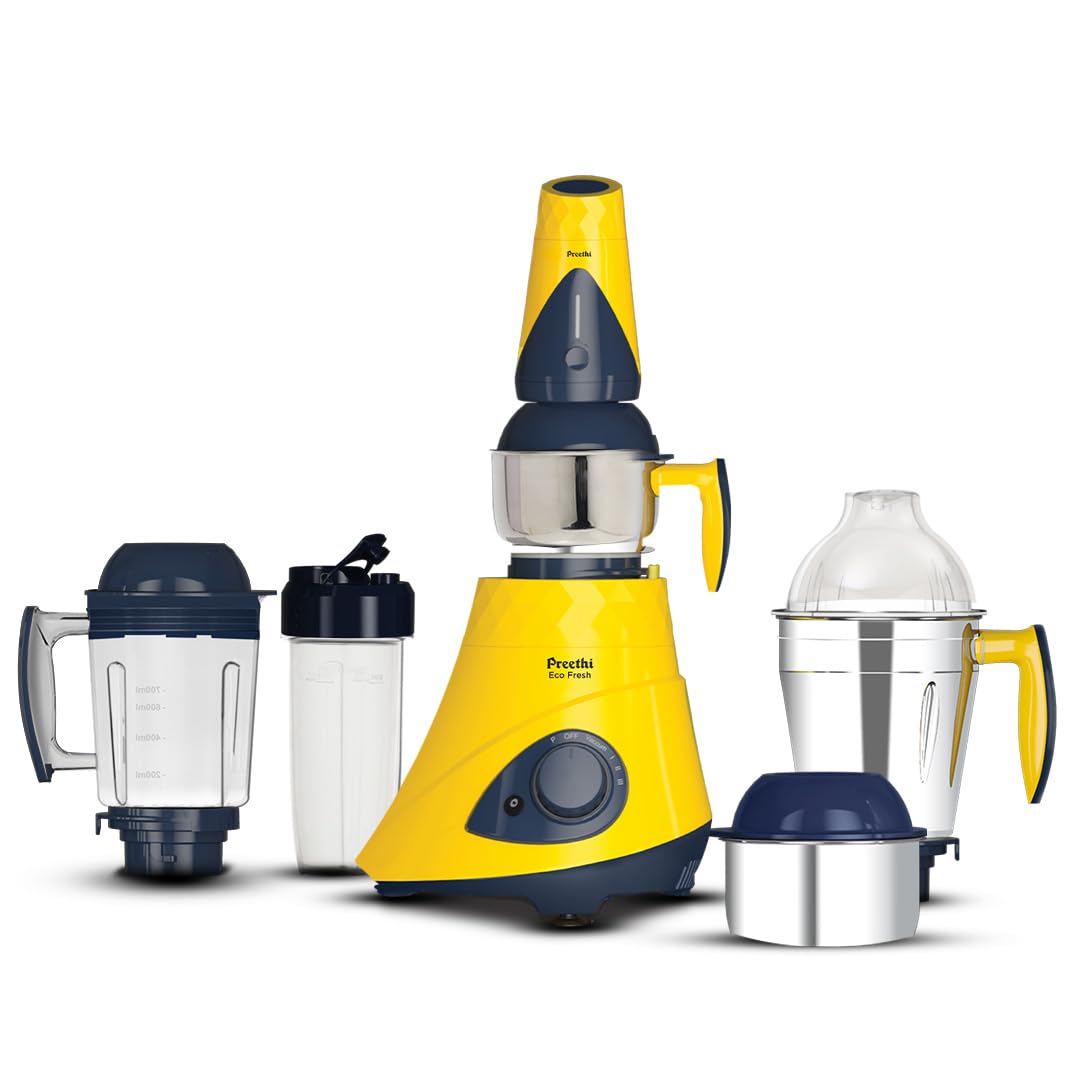 Preethi Eco Fresh Mixer Grinder | 750 Watt Mixie | Made Fresh, Stays Fresh | Food Sense Technology|Grinding+ Storage Jar |Mg-291