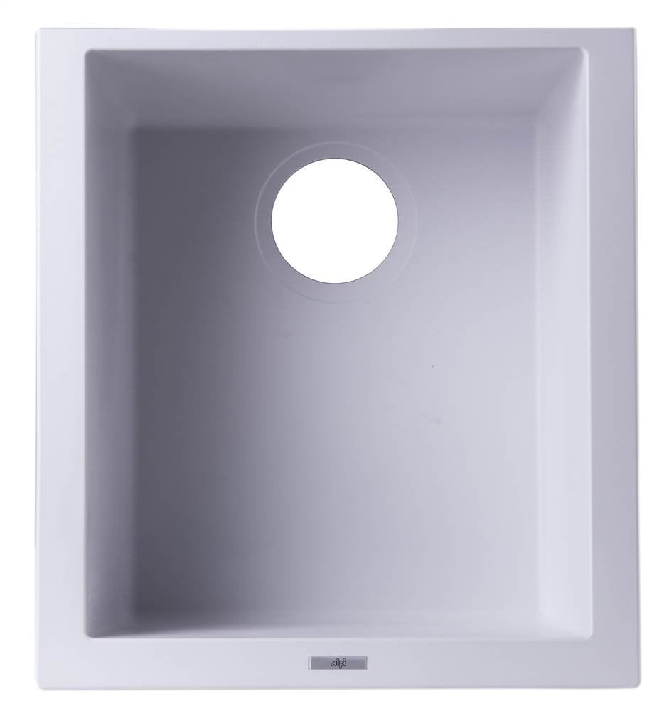 Alfi Brand Ab1720Um-W Undercount Rectangular Granite Composite Kitchen Prep Sink 17 White