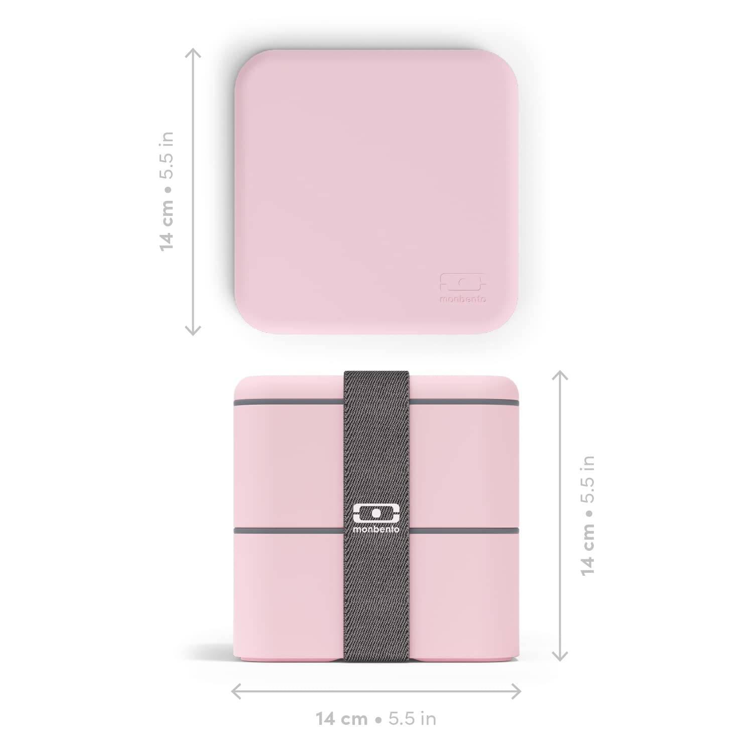 Monbento - Large Bento Box Mb Square Litchi With Compartments Made In France - Sustainable And Smart - Leakproof Lunch Box For W