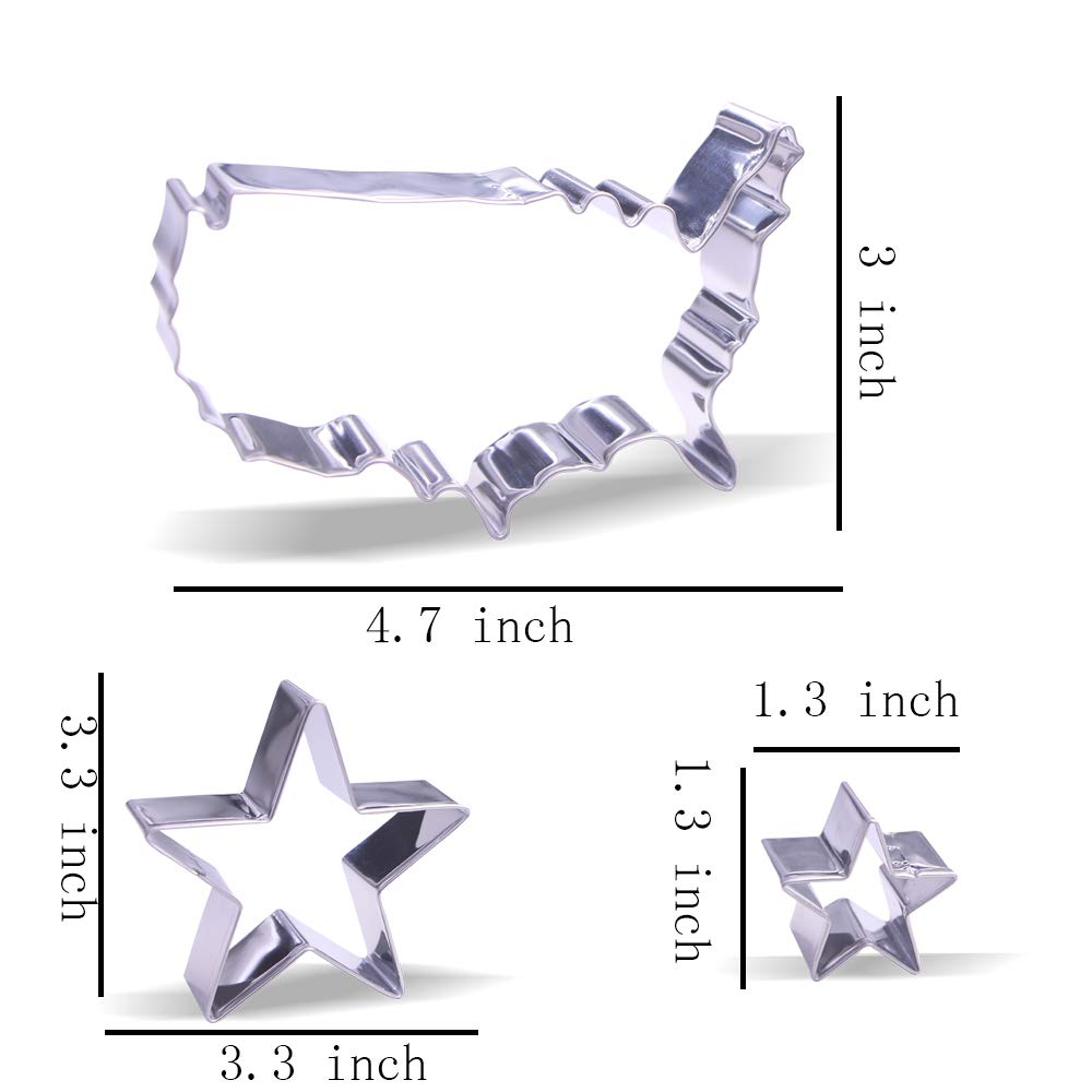 4Th Of July Cookie Cutter Set - 8 Piece - Stainless Steel