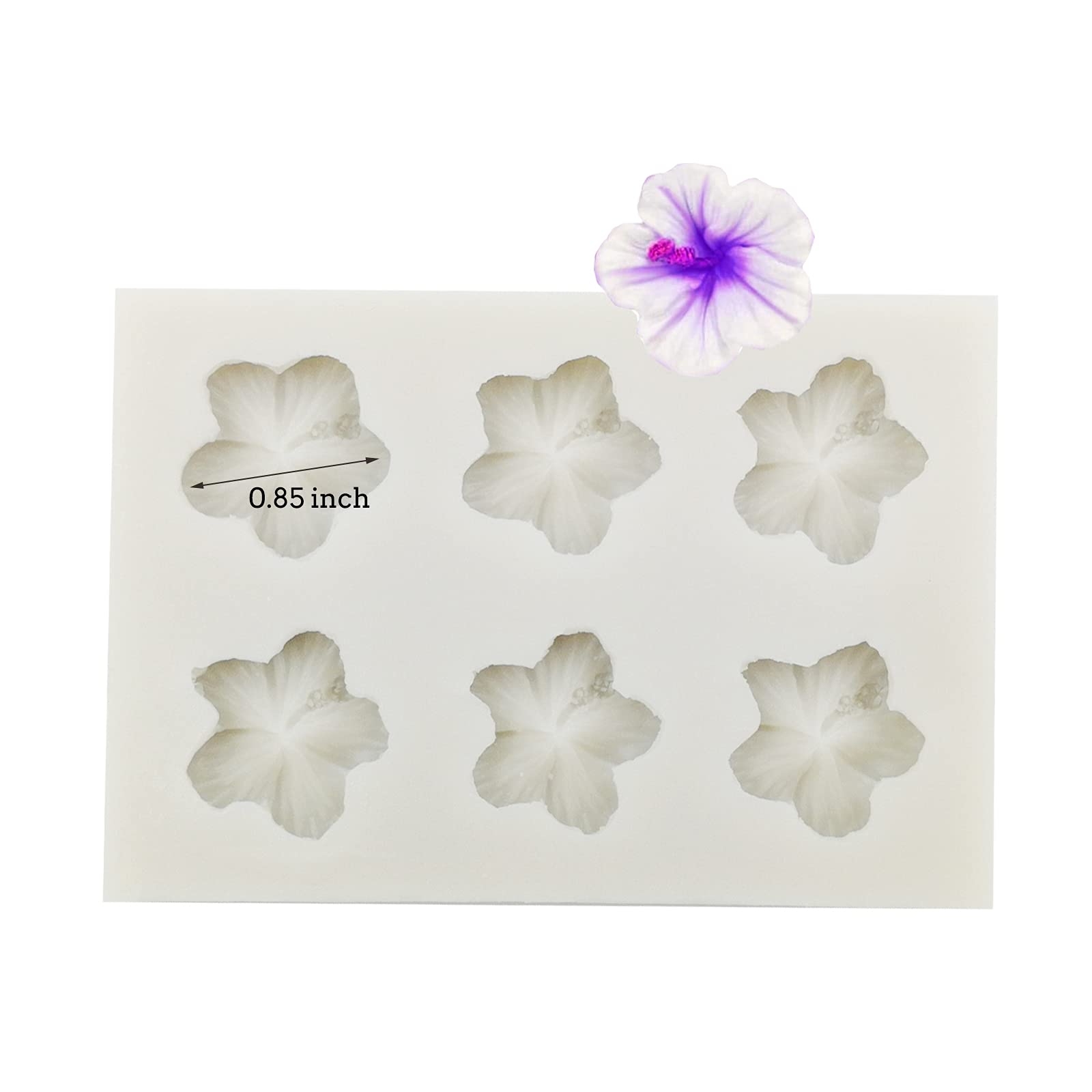 Flower Silicone Mold, Hibiscus Flower Fondant Molds For Diy Chocolate Candy Desserts Pudding Gum Paste Cupcake Cake Topper Decor