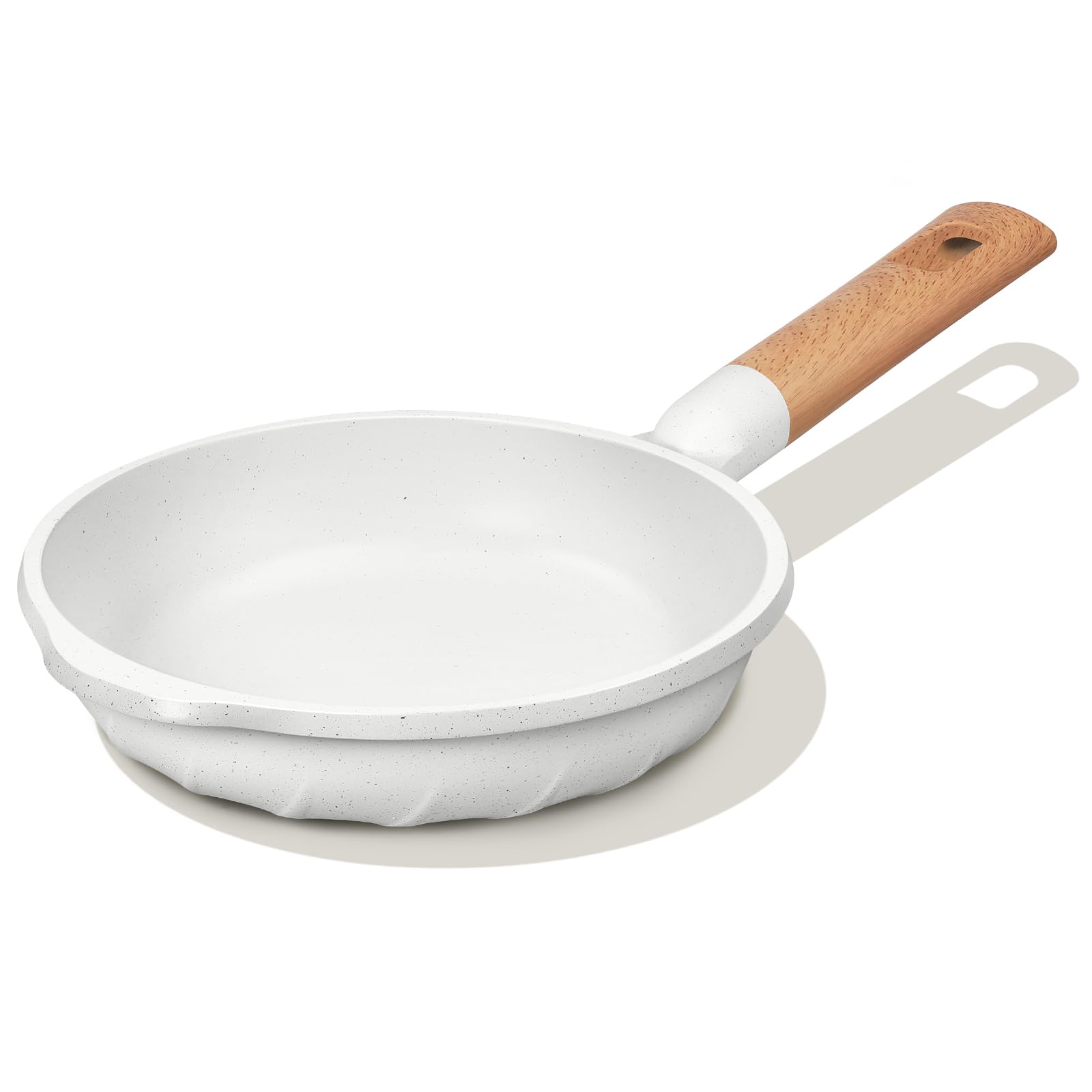 Cooklover Nonstick Frying Pan 100% Pfoa Free Cookware Induction Skillet Stir Fry Pan 7.9 Inch - White