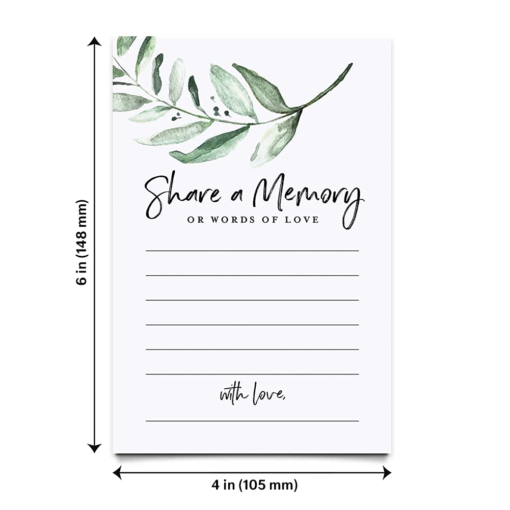 Bliss Collections Share A Memory Cards, Rustic Greenery, Cards For Weddings, Showers, Birthdays, Celebration Of Life, Funeral, R