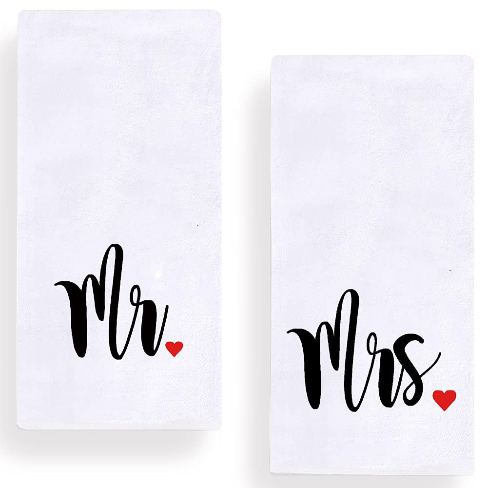 Mr And Mrs Kitchen Dish Towel 18 X 28 Inch, Couple Newlyweds Tea Towels Dish Cloth For Cooking Baking Wedding Or Engagement Gift