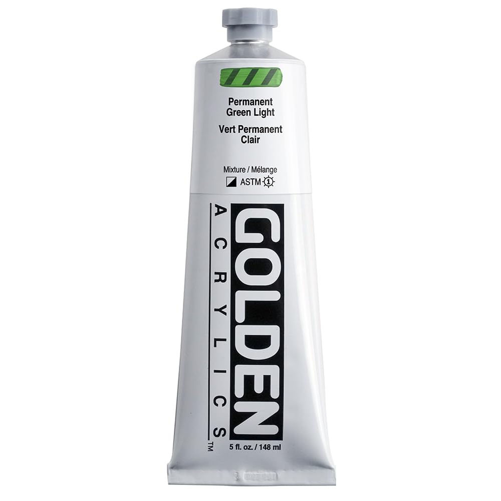 5 Oz Heavy Body Acrylic Color Paints Color: Permanent Green Light
