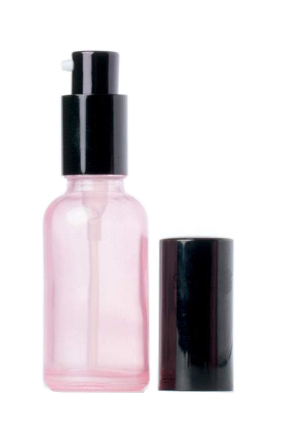 2Pcs 1Oz 30Ml Bpa Free Pink Glass Empty Portable Pump Lotion Bottles Press Jars Pot Container For Makeup Skin Care Foundations C