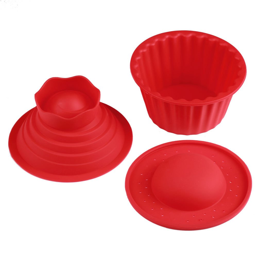 Eoocvt 3 Pack Giant Big Silicone Cupcake Cake Mould Top Cupcake Bake Set Baking Mold