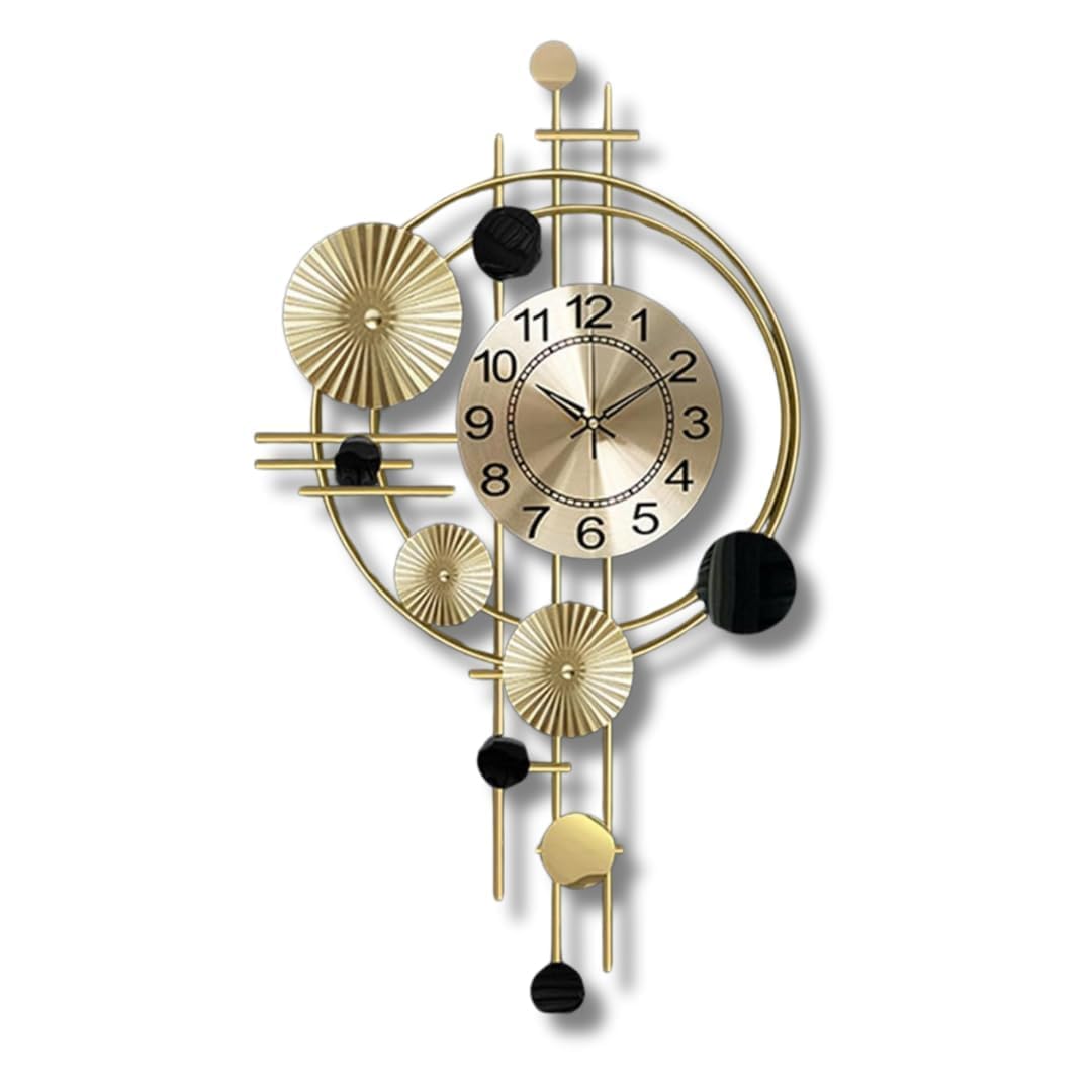 Funterest Metal Wall Hanging Floral Handmade Sweep Machine Silent Wall Clock Watch Multicolor For Bedroom/Drawing Room/Hall/Dini