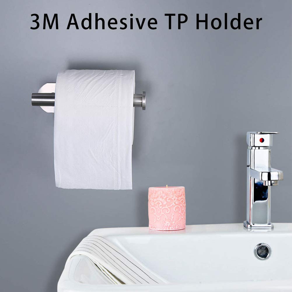 DGWHYC 3M Toilet Paper Holder no Drilling for Bathroom and Washroom  SUS304 Stainless Steel Brushed Nickel (Silver)  DG-TPA22