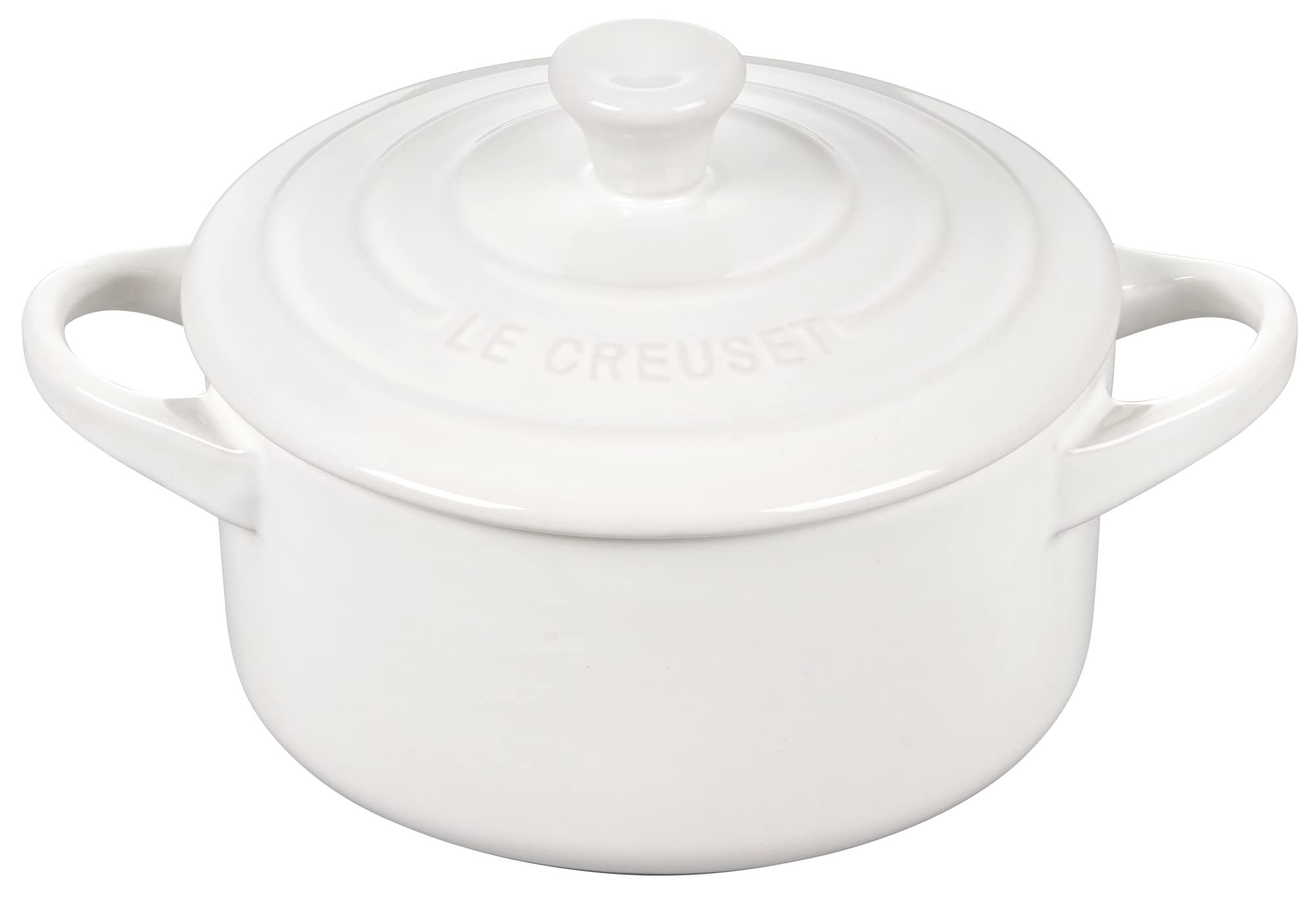 Le Creuset Stoneware Mini Round Cocotte, 14 Oz., White