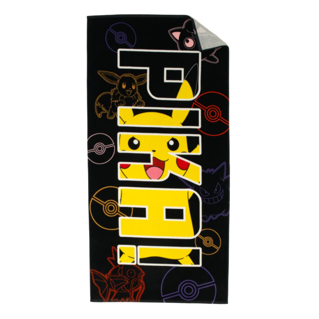 Franco Pok  Mon Pikachu Anime Super Soft Cotton Bath/Pool/Beach Towel, 60 In X 30 In, (Official Licensed Pok  Mon Product) Colle