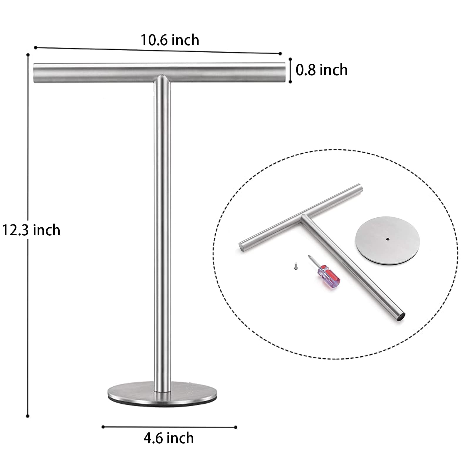 Bath Hand Towel Holder Stand For Bathroom Vanity Countertop Brushed Finish T-Shape Towel Bar Rack Stand Towel Bar For Bathroom K