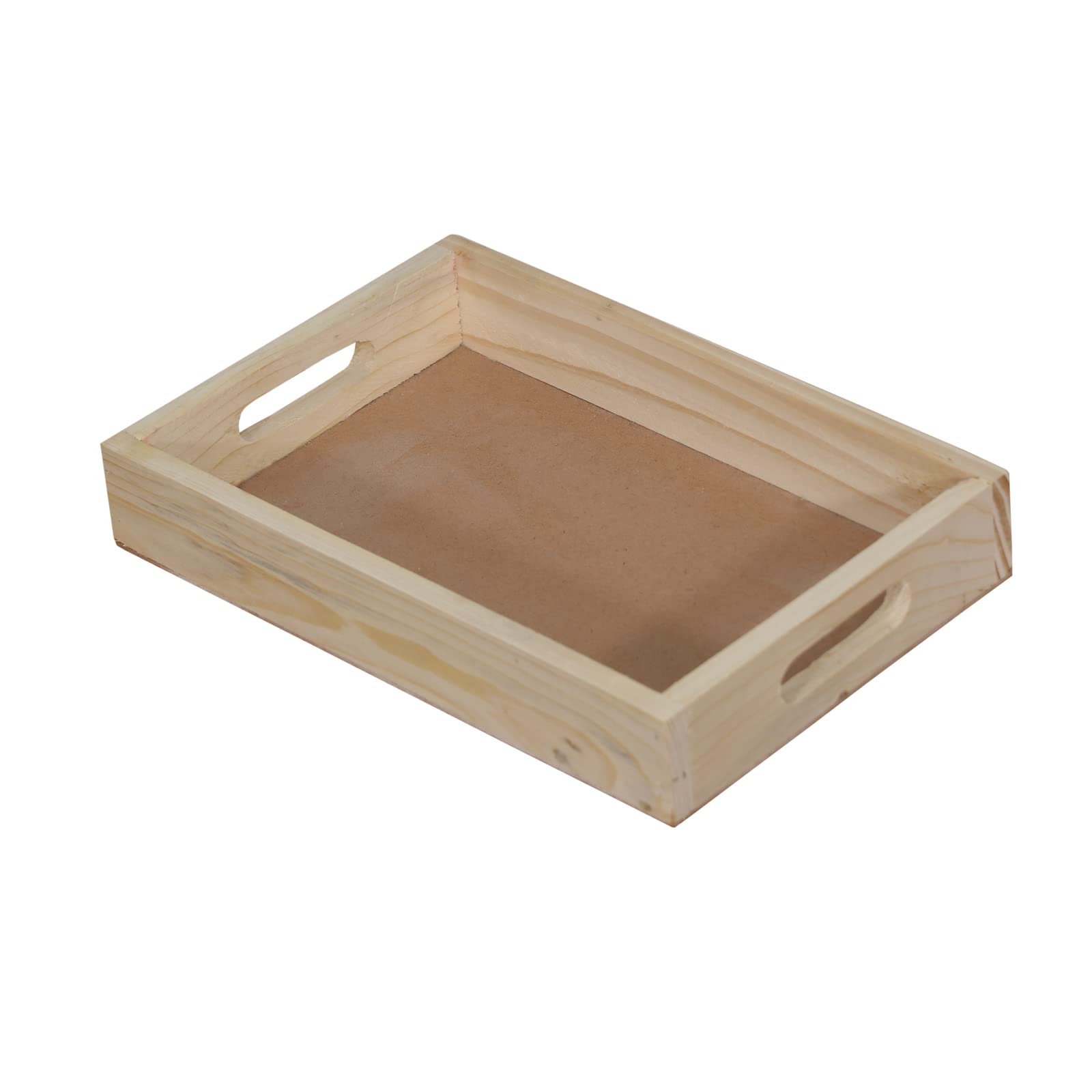 Paxidaya Wooden Serving Tray With Handles  Multipurpose Rectangular Tray For Tea, Coffee, Snacks & Home Decor (10 X 8 Inch)